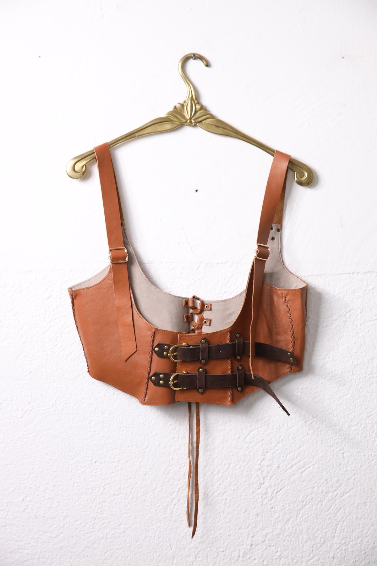 Tan Belted Leather Corset