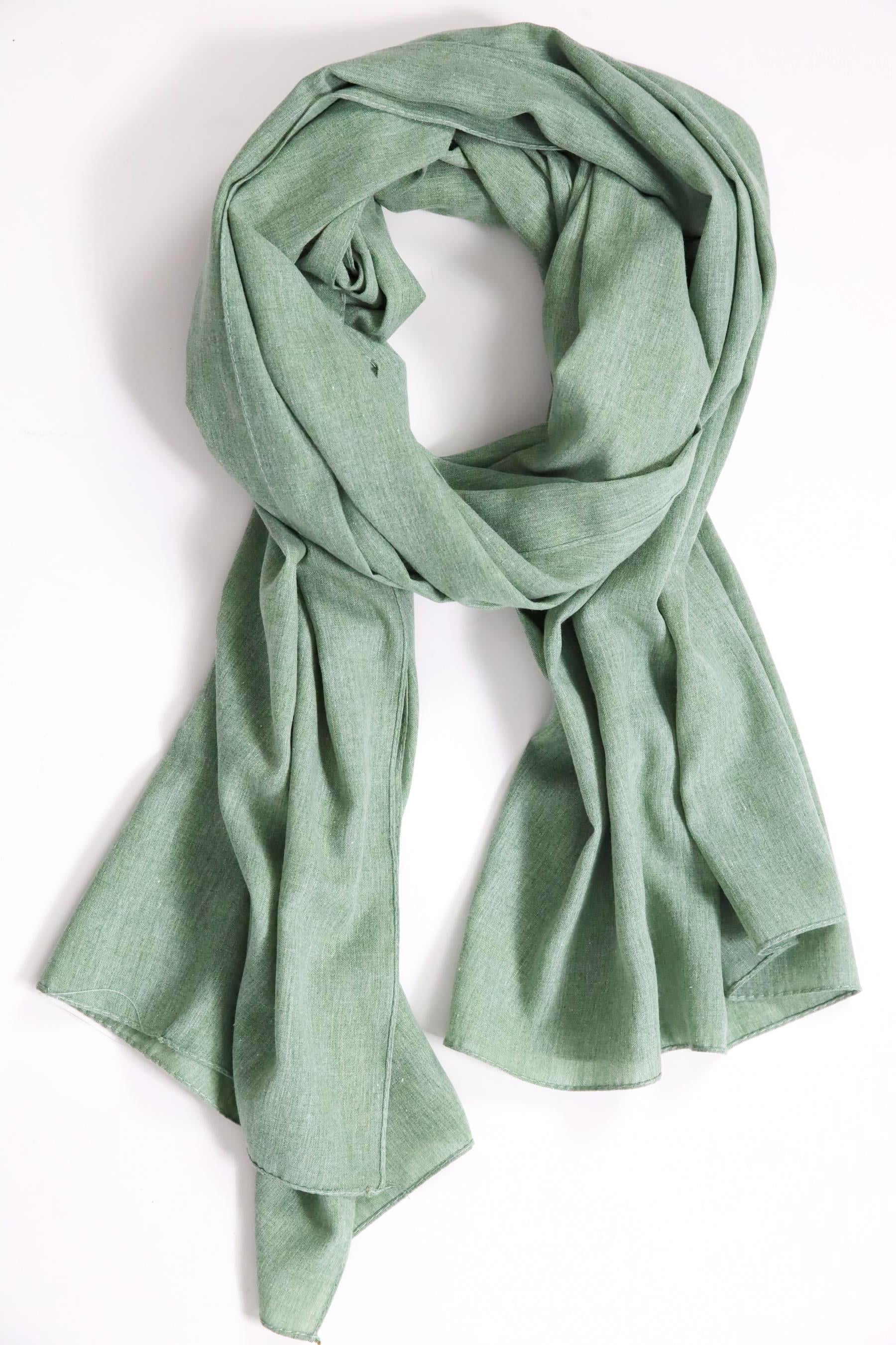 Mint Yeşili Dikişli Pamuk Şal - Şaman Butik Mint Yeşili Dikişli Pamuk Şal