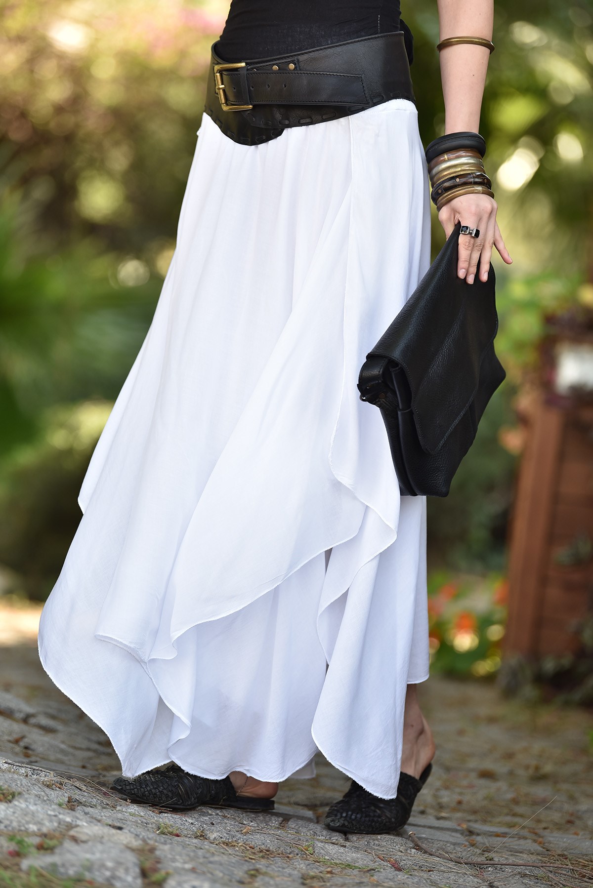 Beyaz Uzun Asimetrik Etek - Şaman Butik - Bohem Giyim ve Aksesuar | Kadın &  Erkek