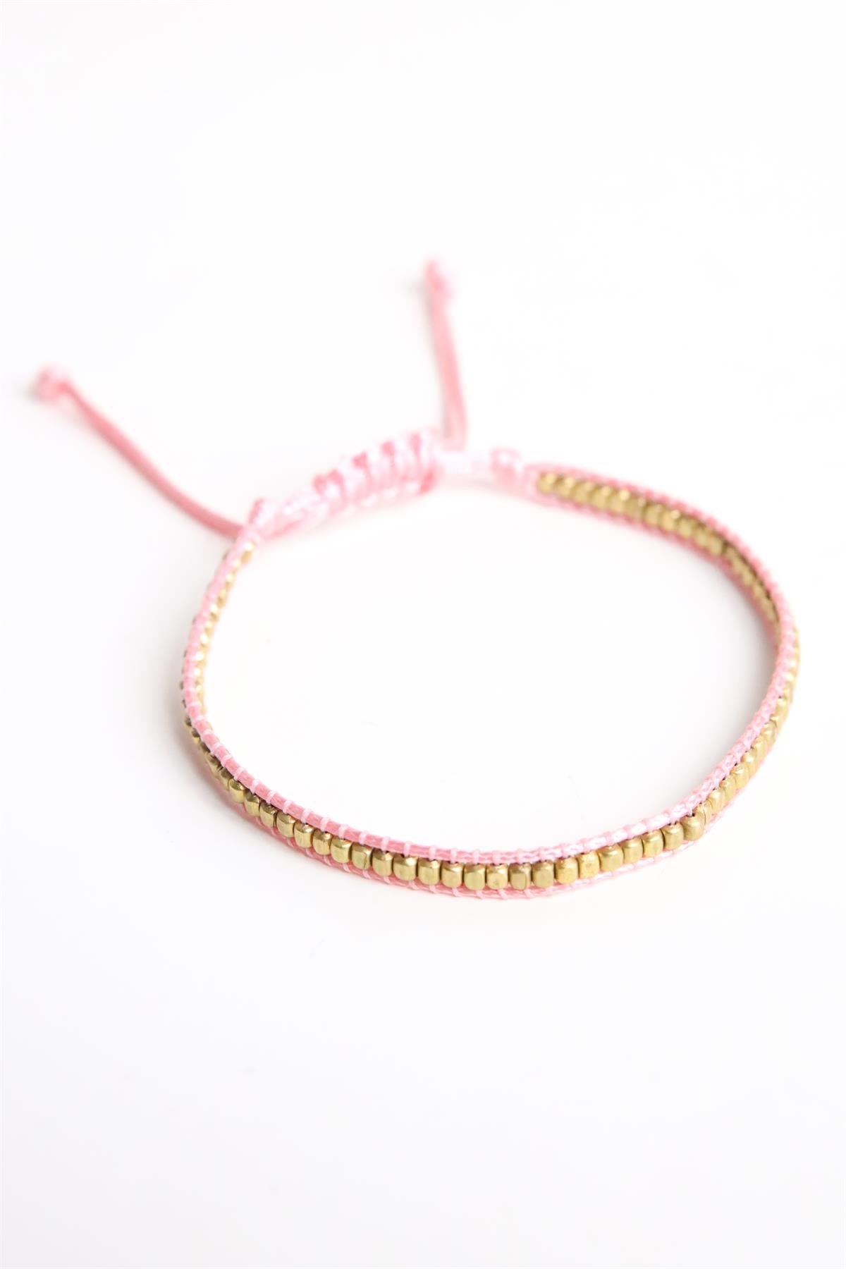  Bronz Parçalı Pembe Ayarlanabilir Bileklik