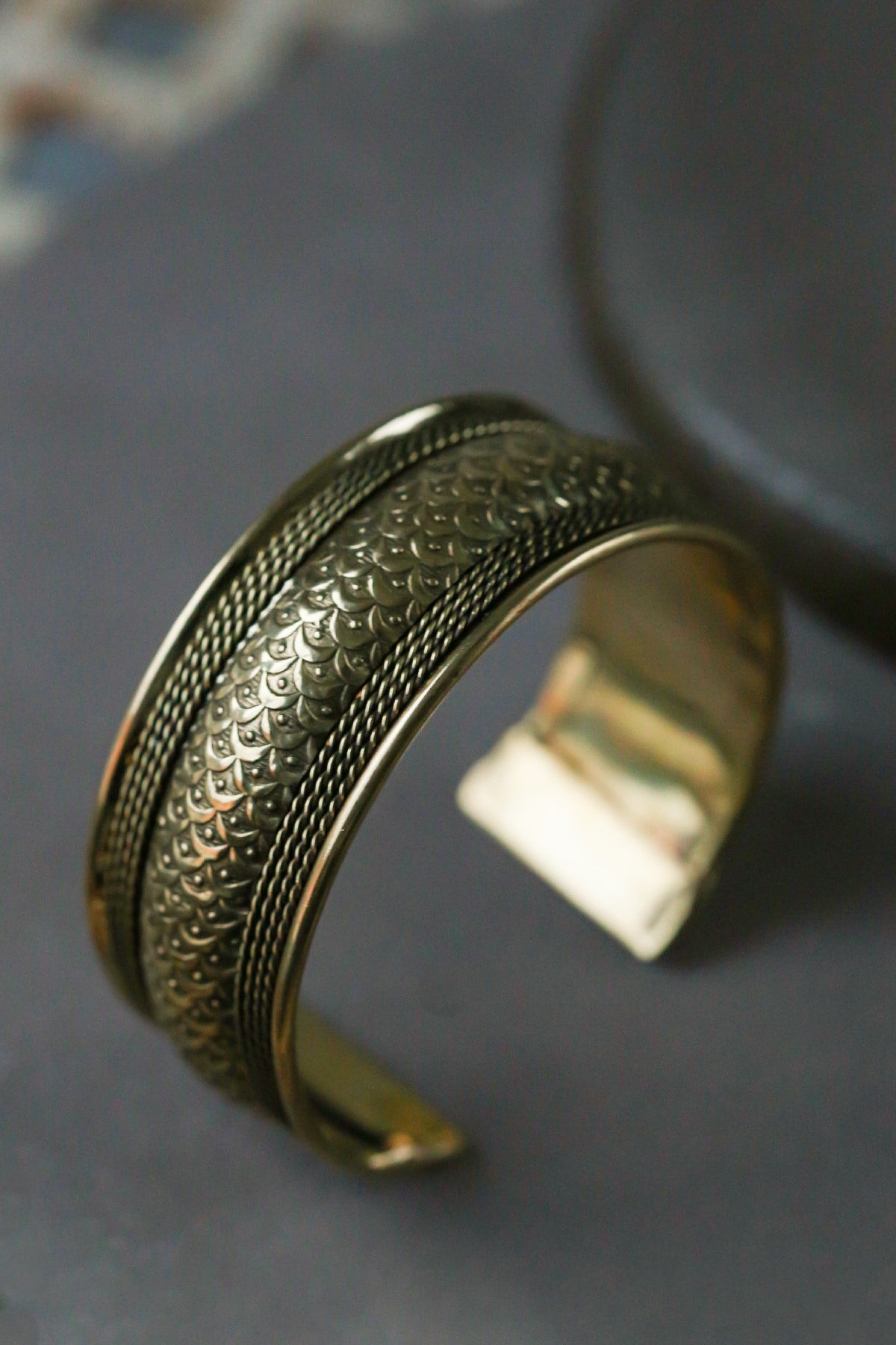 Bronz Pul İşlemeli Tasarım Bileklik - Şaman Butik Bronz Pul İşlemeli Tasarım Bileklik