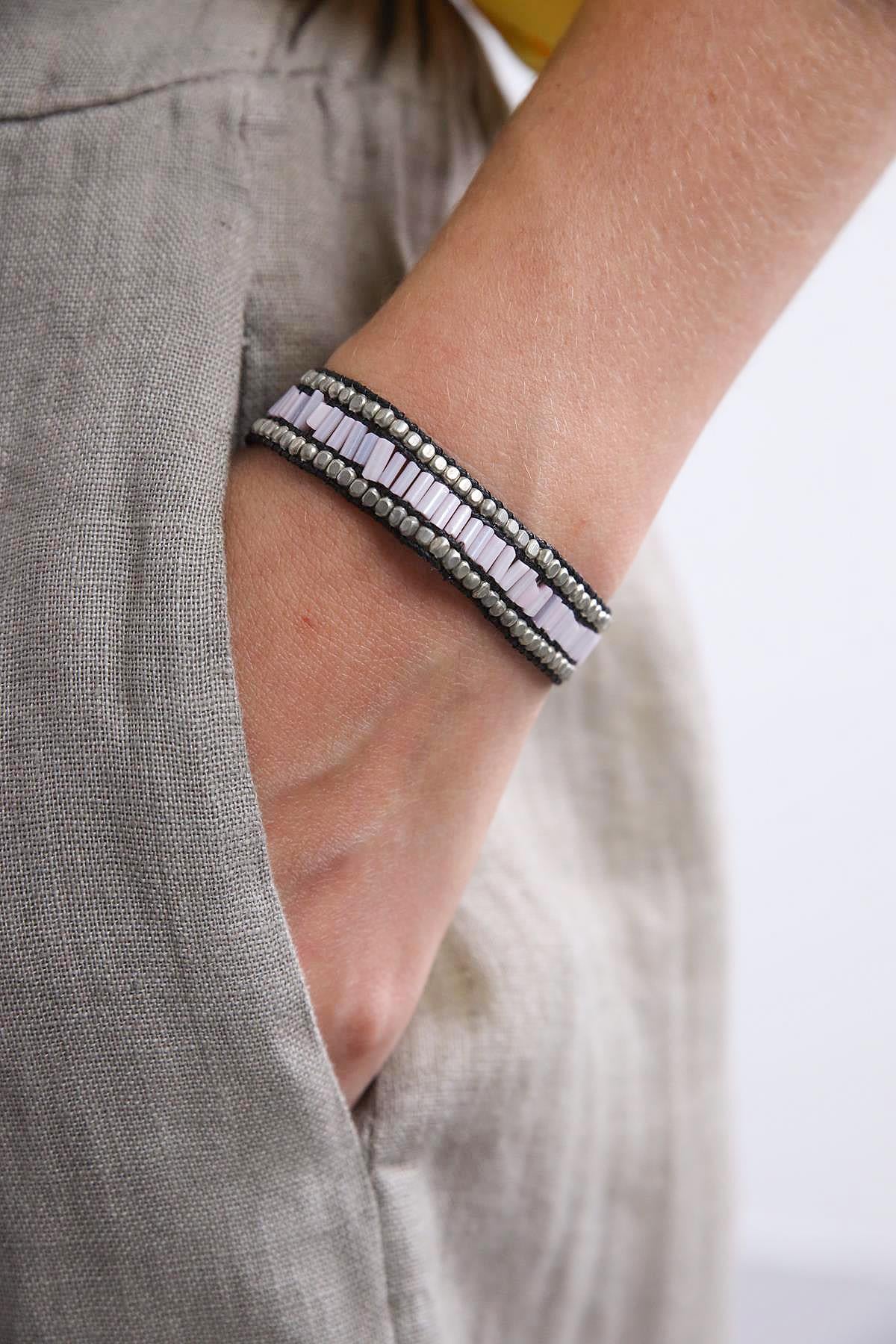 İki Renk Şerit Bileklik	- Şaman Butik İki Renk Şerit Bileklik