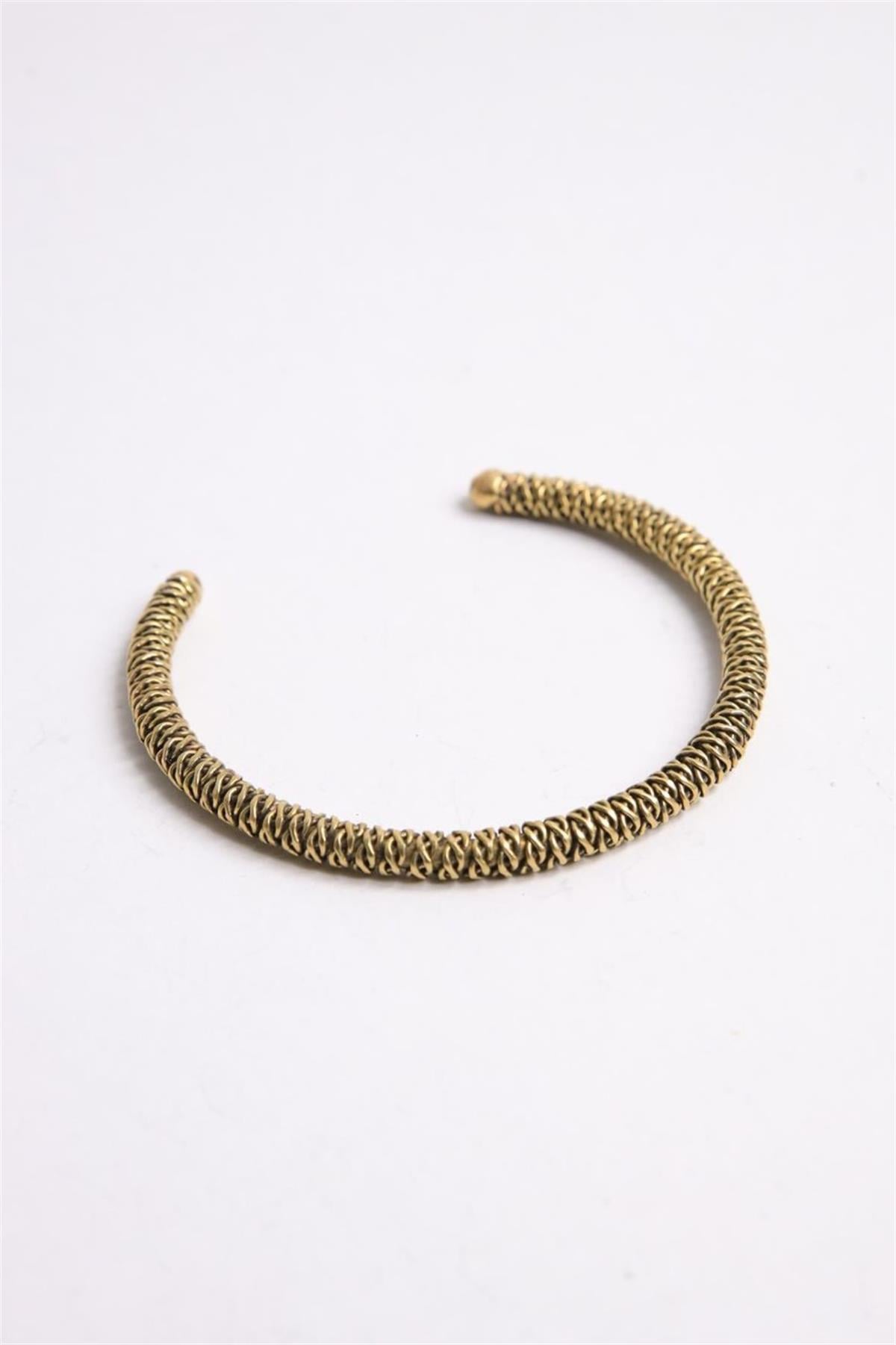  Örgü Tasarım Silindir Bronz Bileklik