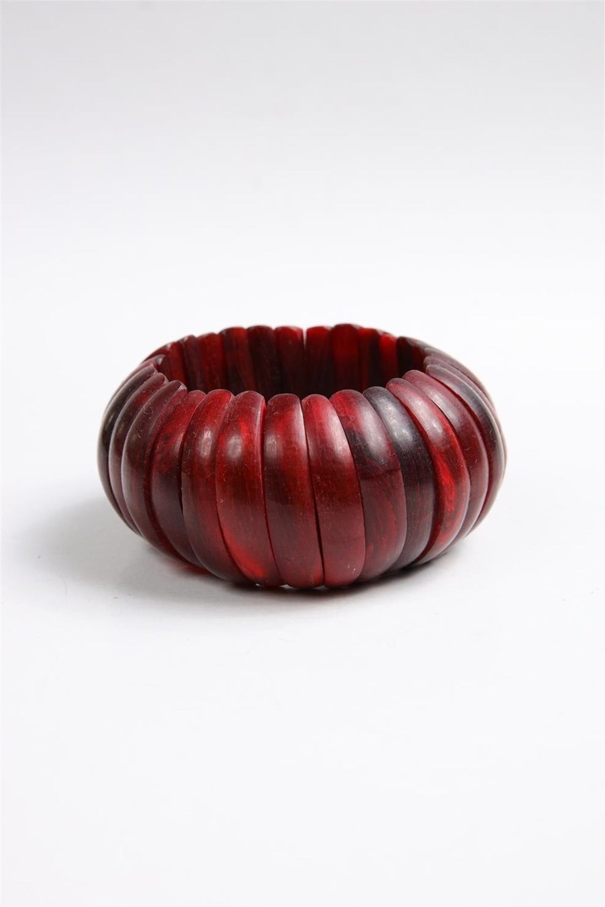  Oval Parçalı Tasarım Ahşap Desenli Bileklik