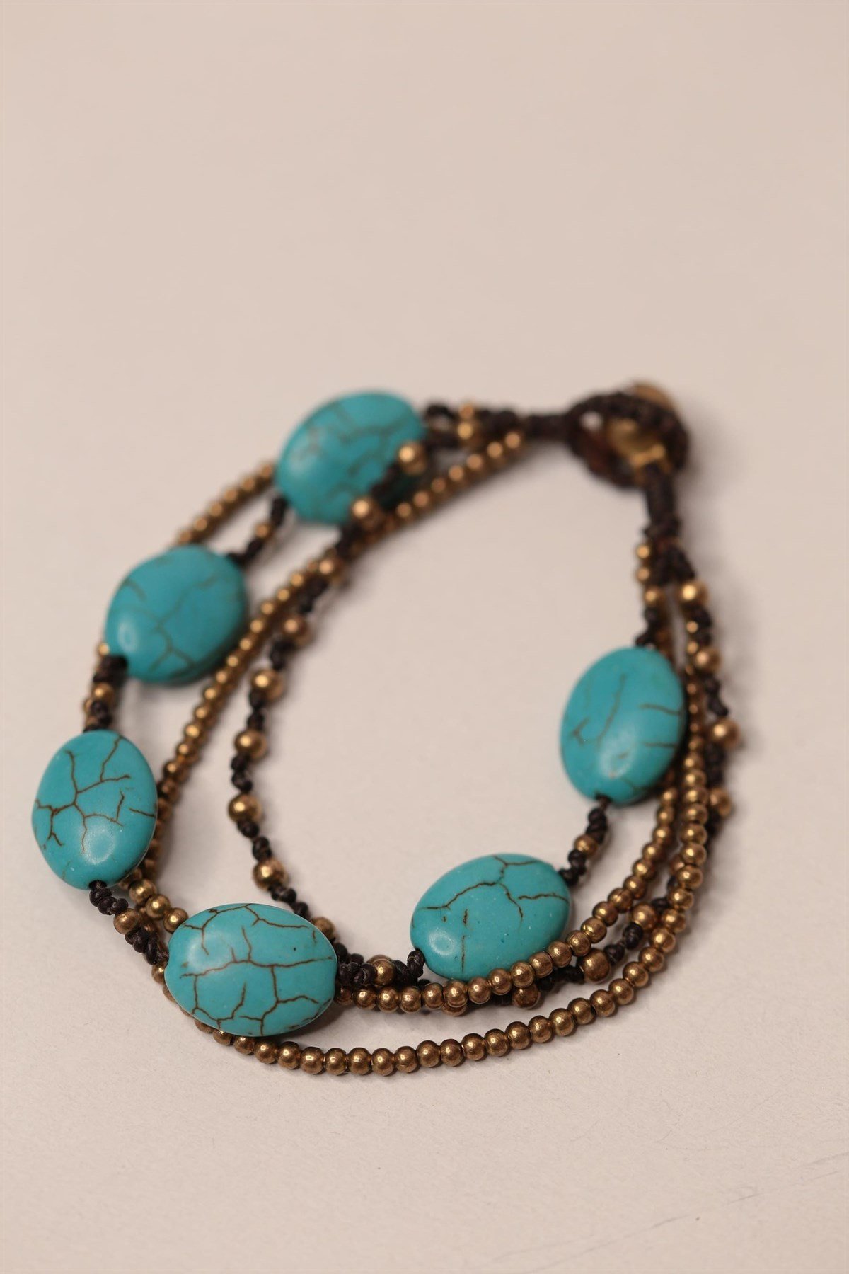 Turkuaz Çoklu Oval Bronz Bileklik - Şaman Butik Turkuaz Çoklu Oval Bronz Bileklik