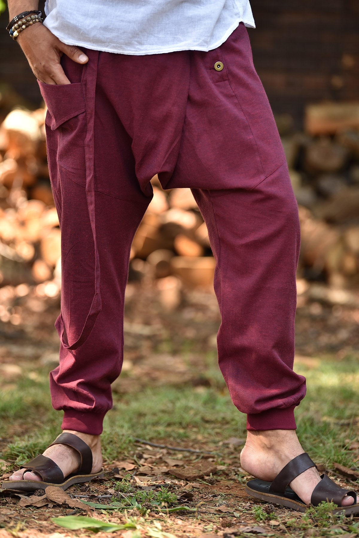 Bordo Düğmeli Erkek Pantolon - Şaman Butik - Bohem Giyim ve Aksesuar |  Kadın & Erkek