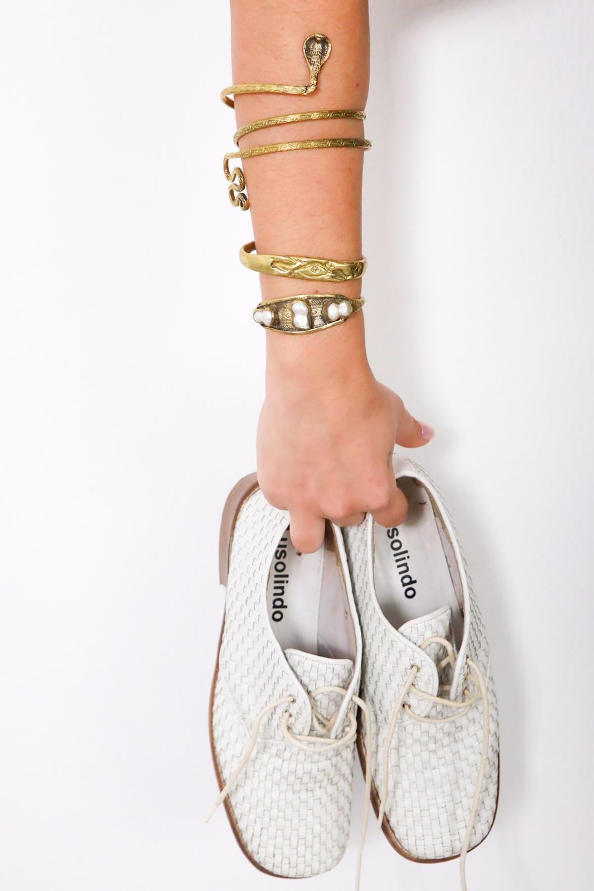 İnci Detaylı Bronz Bileklik - Şaman Butik İnci Detaylı Bronz Bileklik