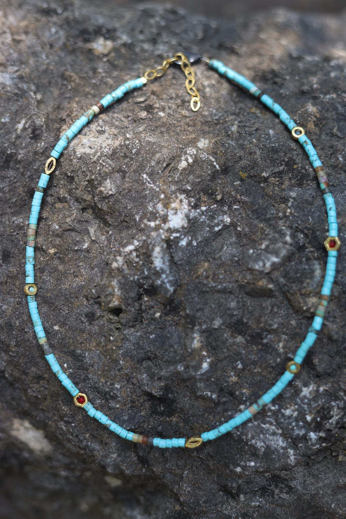 Silver Detailed Turquoise Necklace