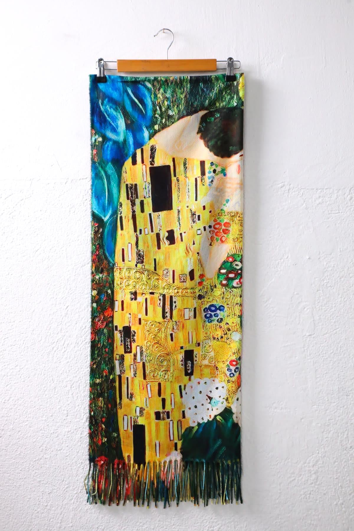  Gustav Klimt Öpücük Tablosu Kaşmir Şal