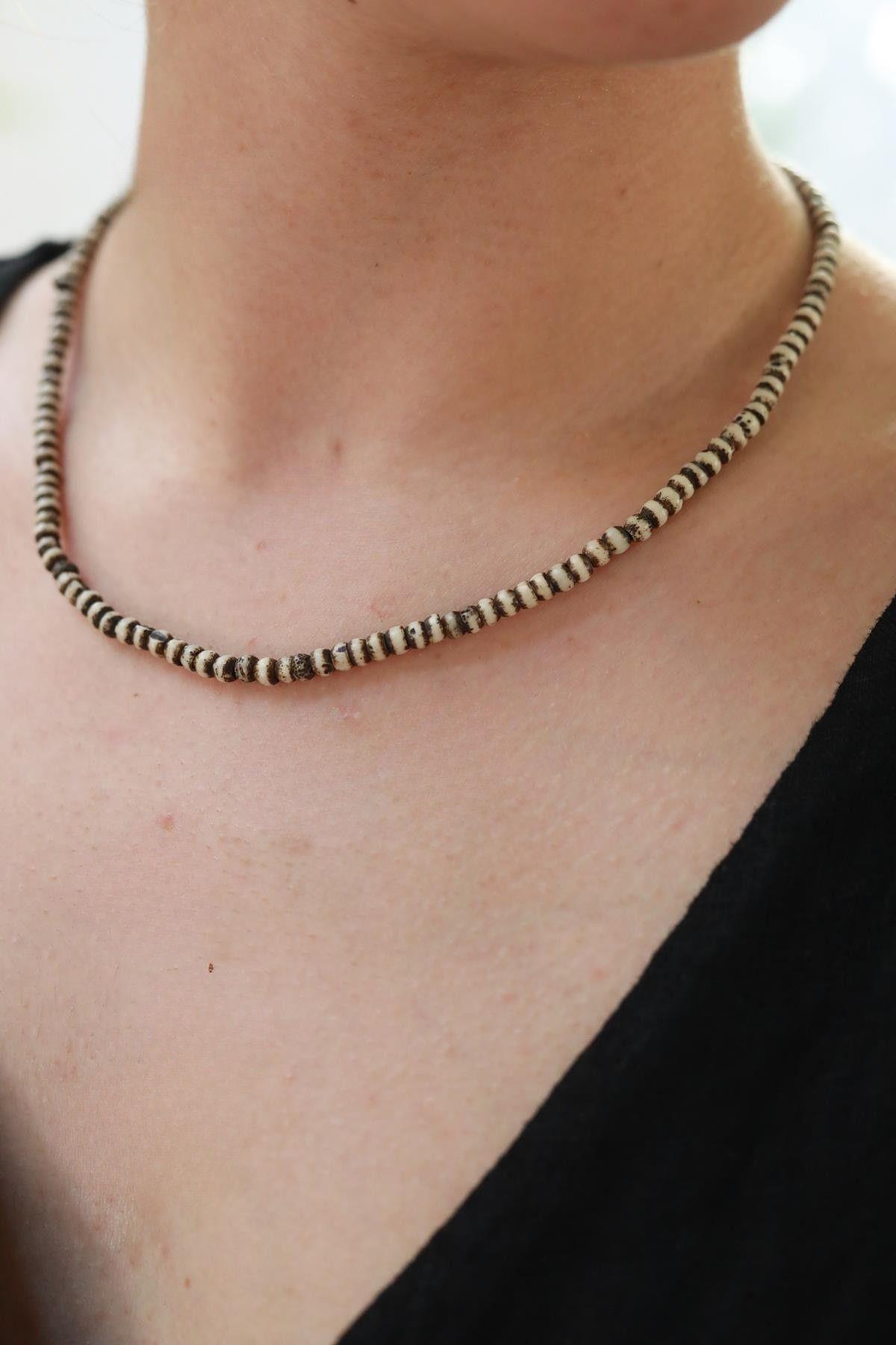 Ahşap Boncuk Ayarlanabilir Kolye