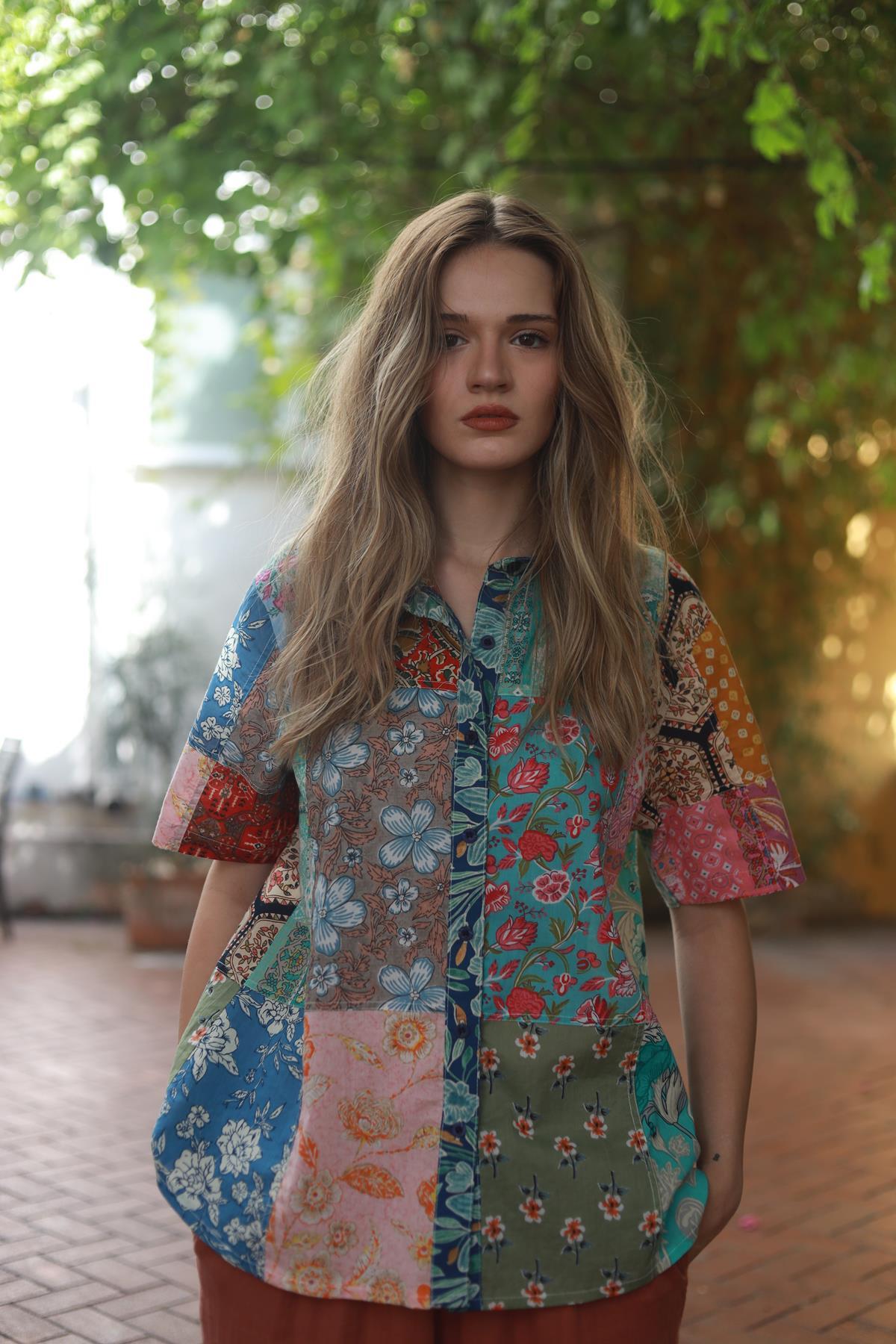 Patchwork Patterned Shirt