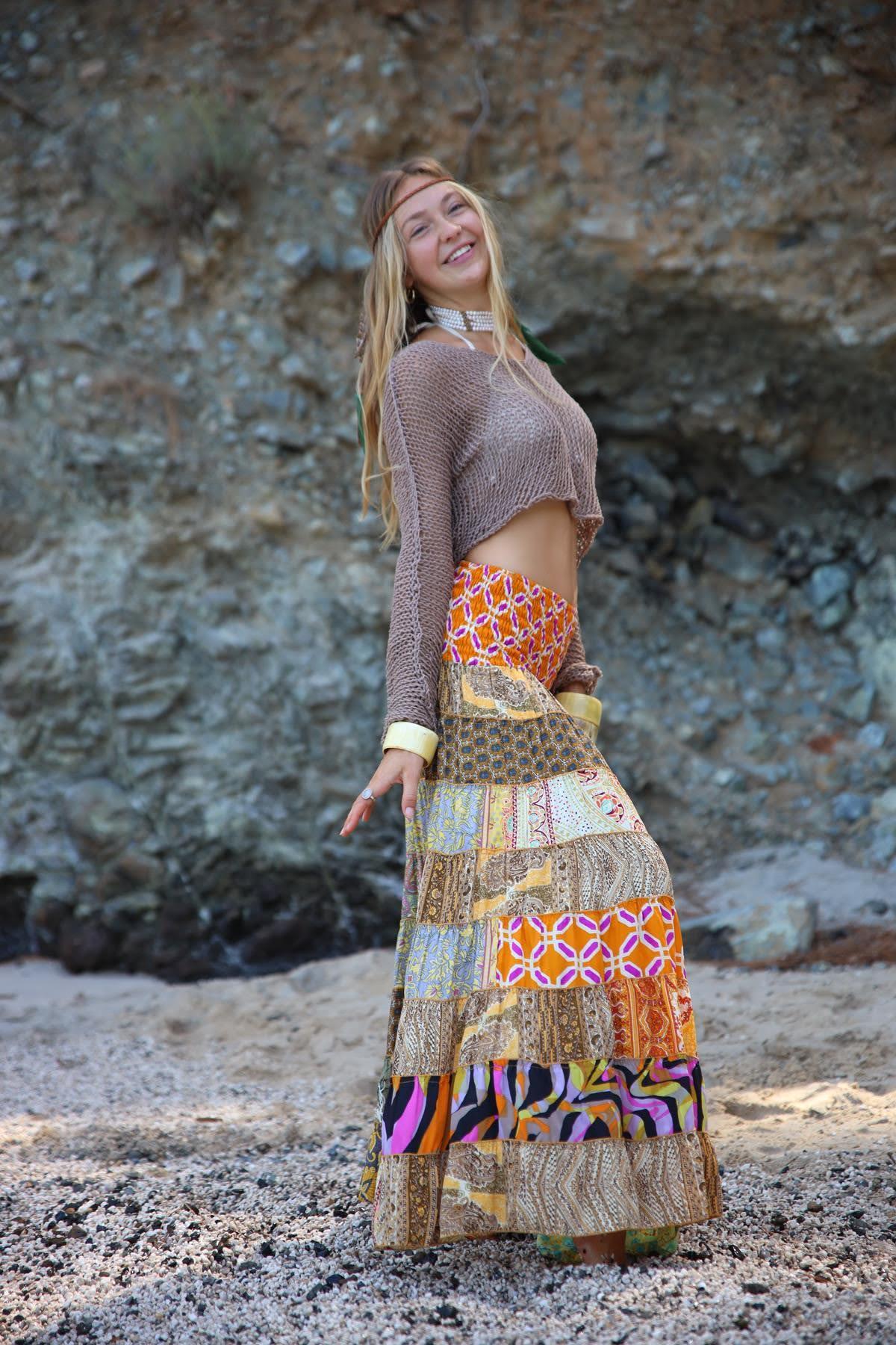 Kahverengi El Yapımı Örme Bluz - Şaman Butik Kahverengi El Yapımı Örme Bluz