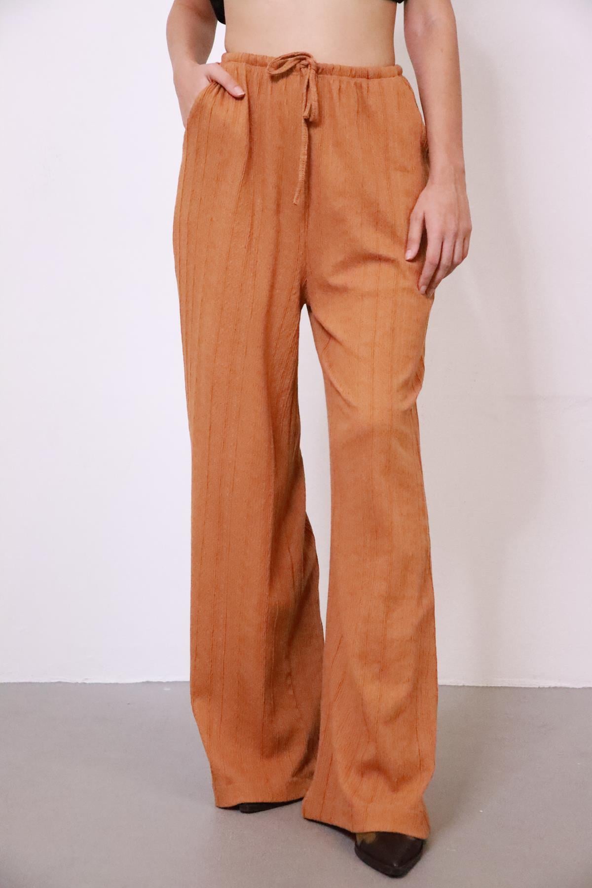 Camel Belden Bağlamalı Pantolon