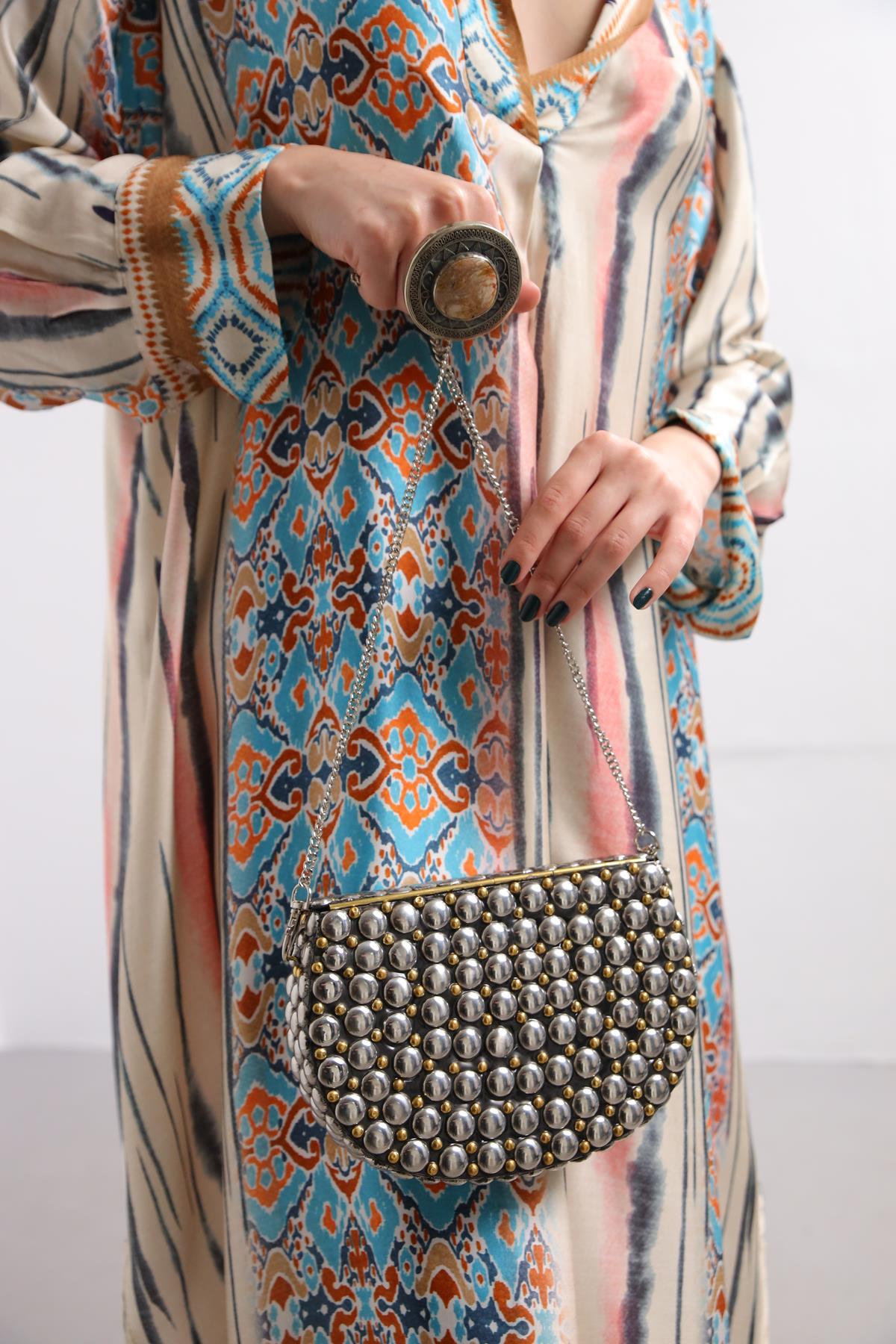 Gri Taşlı Özel Tasarım Çanta - Şaman Butik - Bohem Giyim ve Aksesuar |  Kadın & Erkek