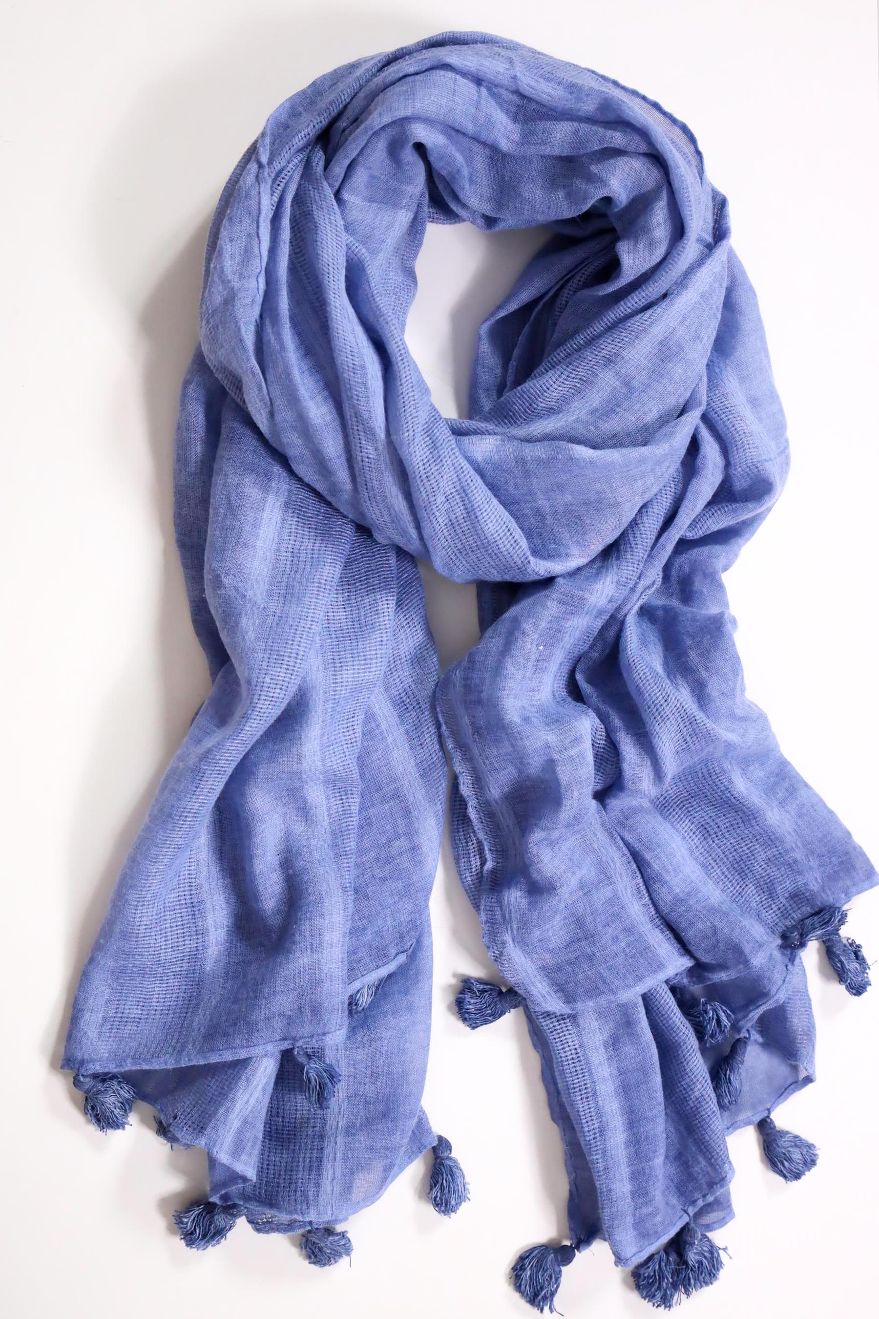 Mavi Fileli Şal - Şaman Butik Mavi Fileli Şal