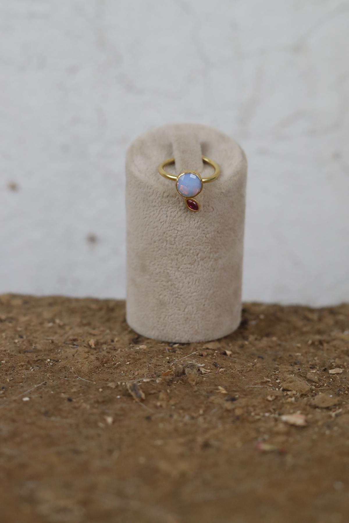 Bronz Opal Taşlı Yüzük