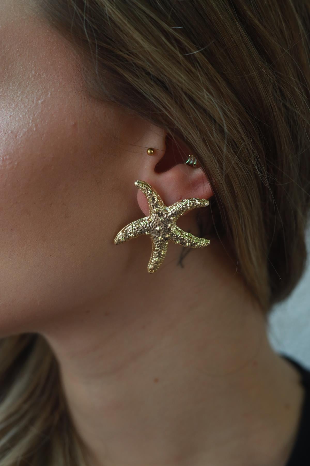 Gold Plated Starfish Earrings