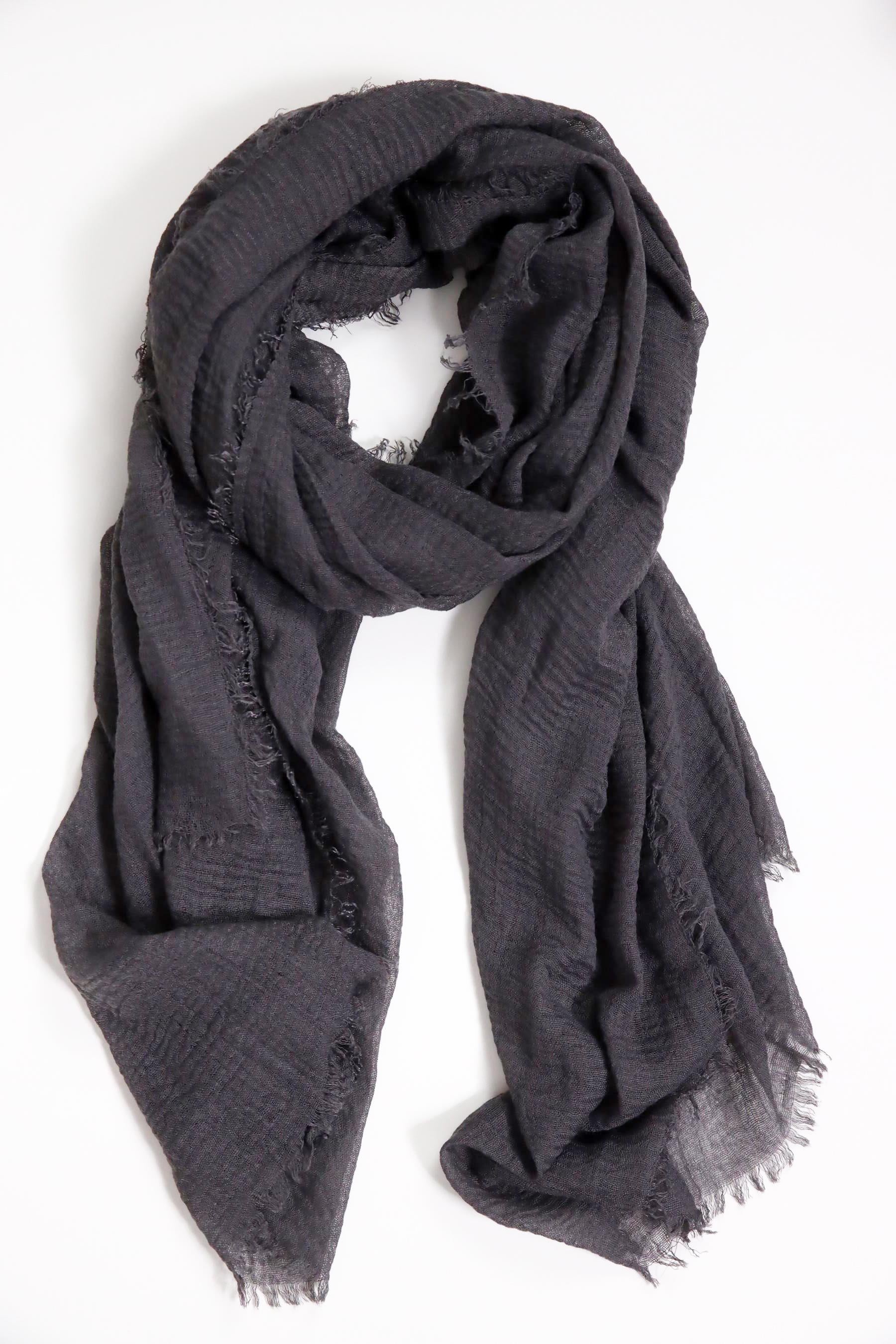 Antrasit Pamuk Şal - Şaman Butik Antrasit Pamuk Şal