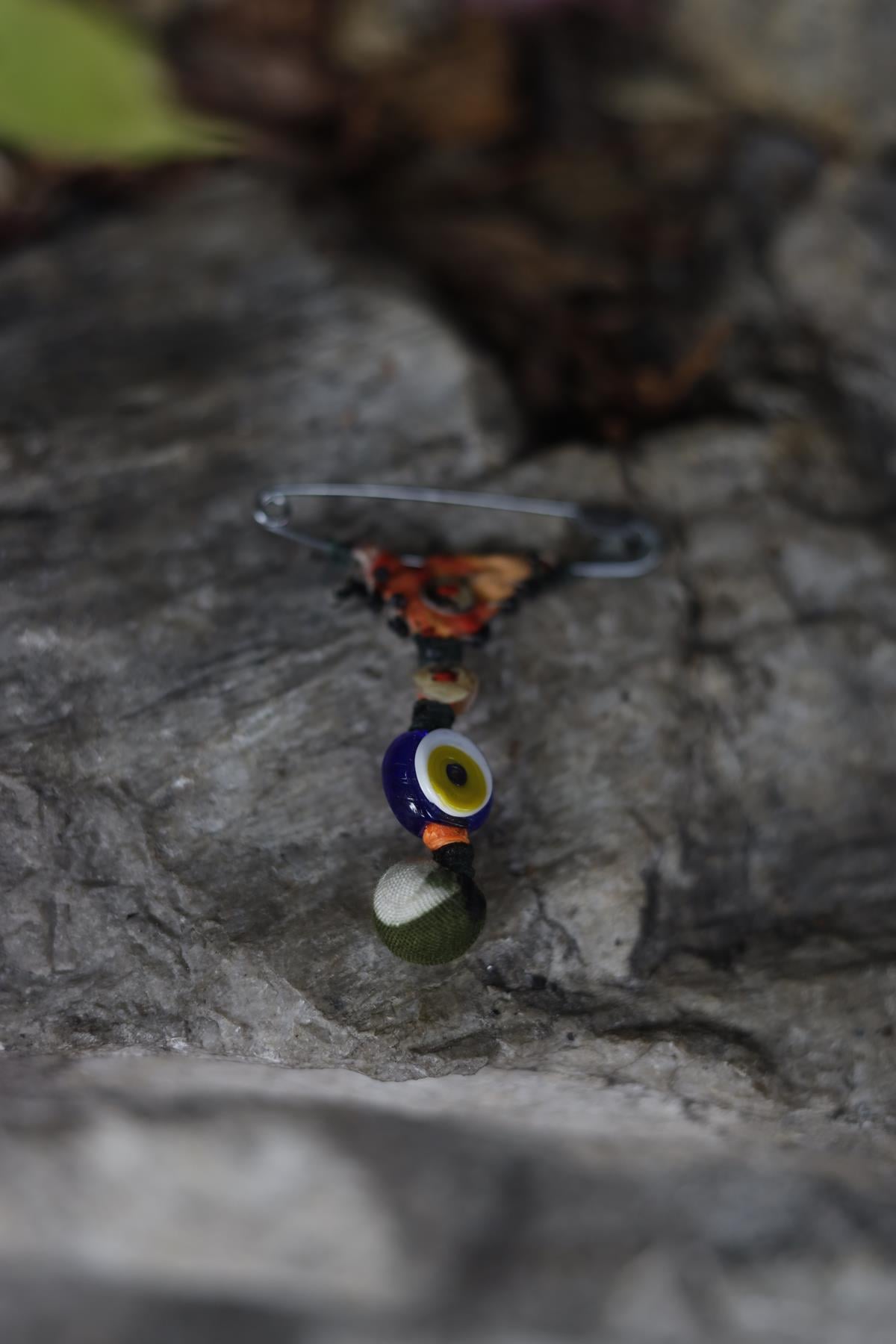 Nazar Boncuk Detaylı Bez Tasarım Broş