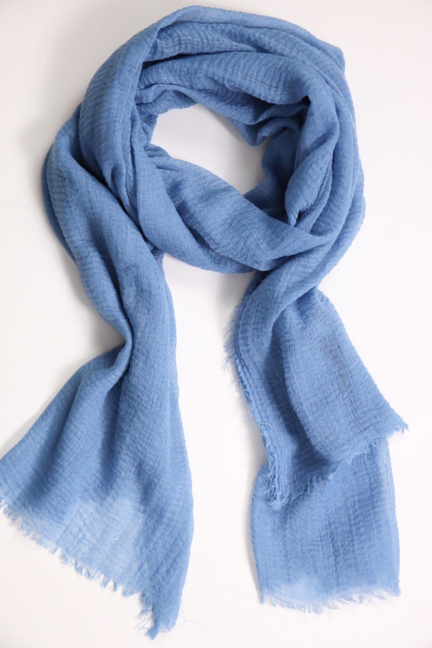 Mavi Pamuk Şal - Şaman Butik Mavi Pamuk Şal