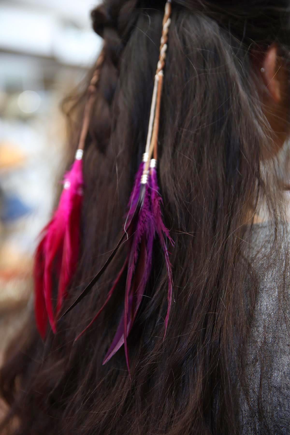 Mor Tüylü Saç Tokası - Şaman Butik Mor Tüylü Saç Tokası