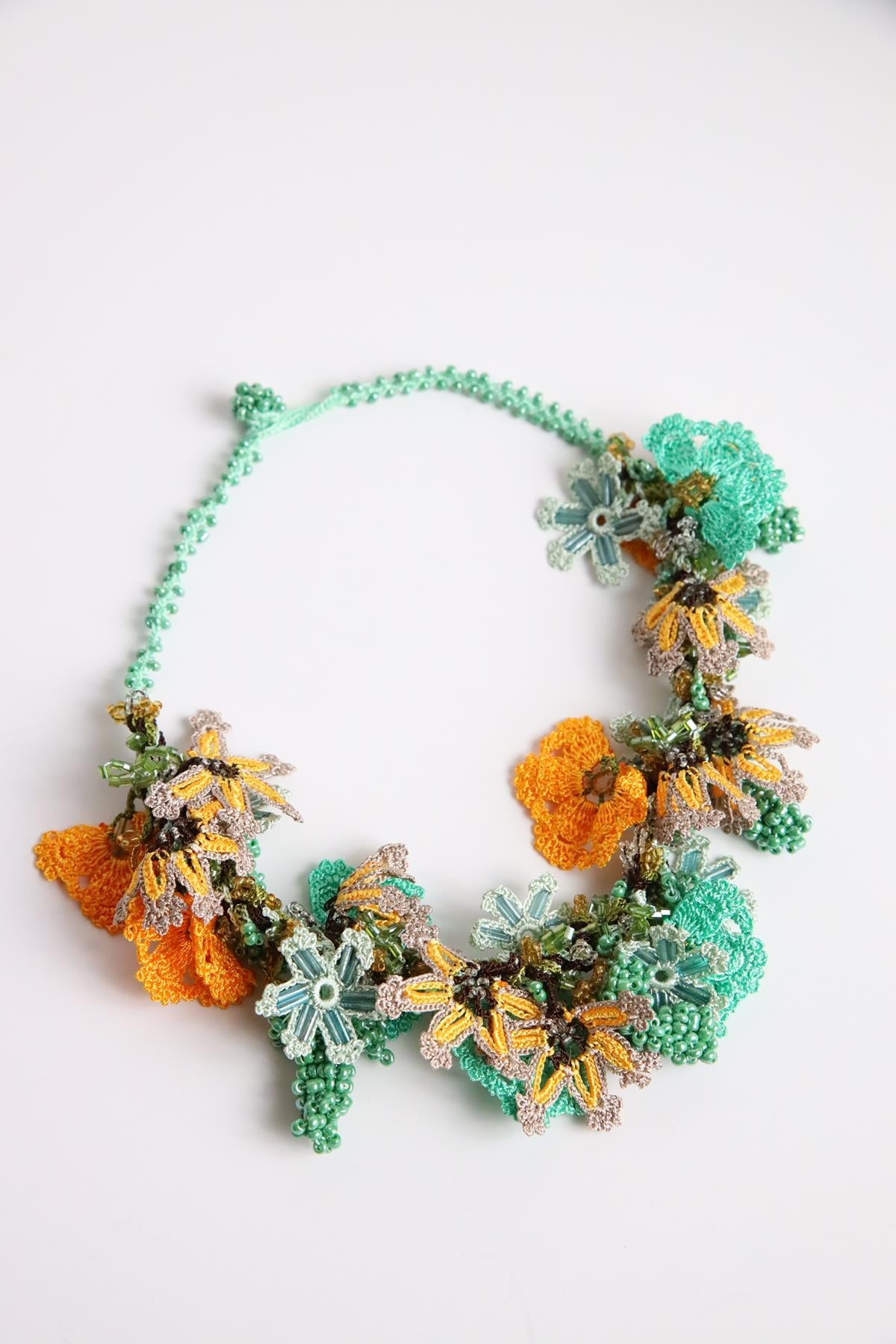 Boncuklu Tasarım İğne Oyası Kolye - Şaman Butik Boncuklu Tasarım İğne Oyası Kolye