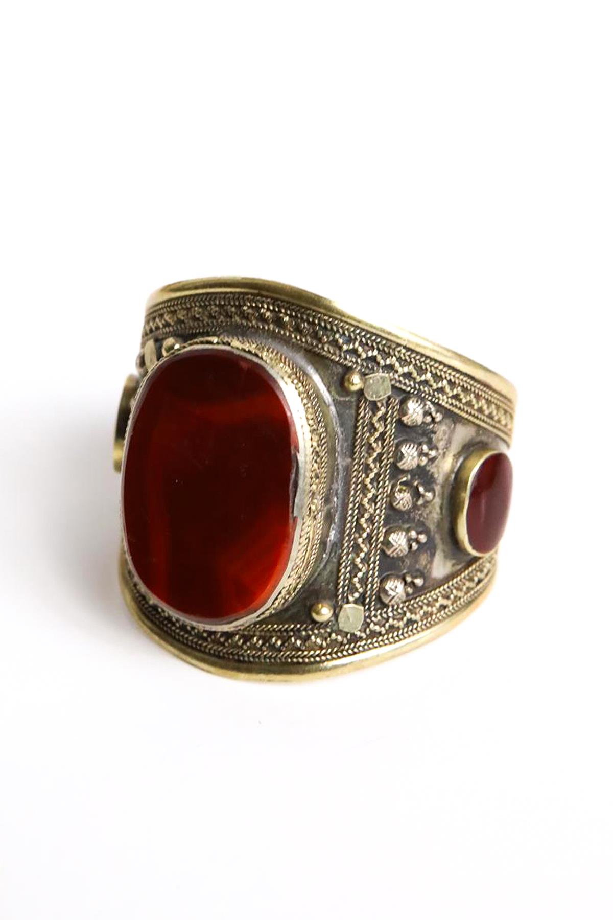  Akik Taşlı Tasarım Gümüş Bileklik