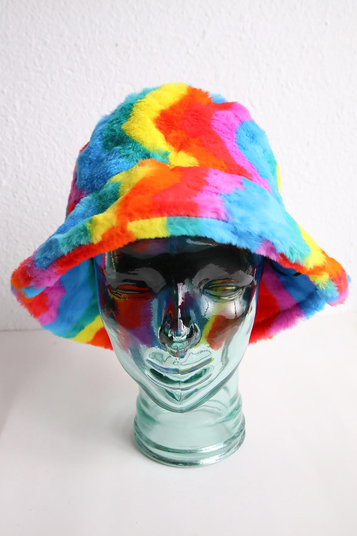  Renkli Peluş Bucket Şapka