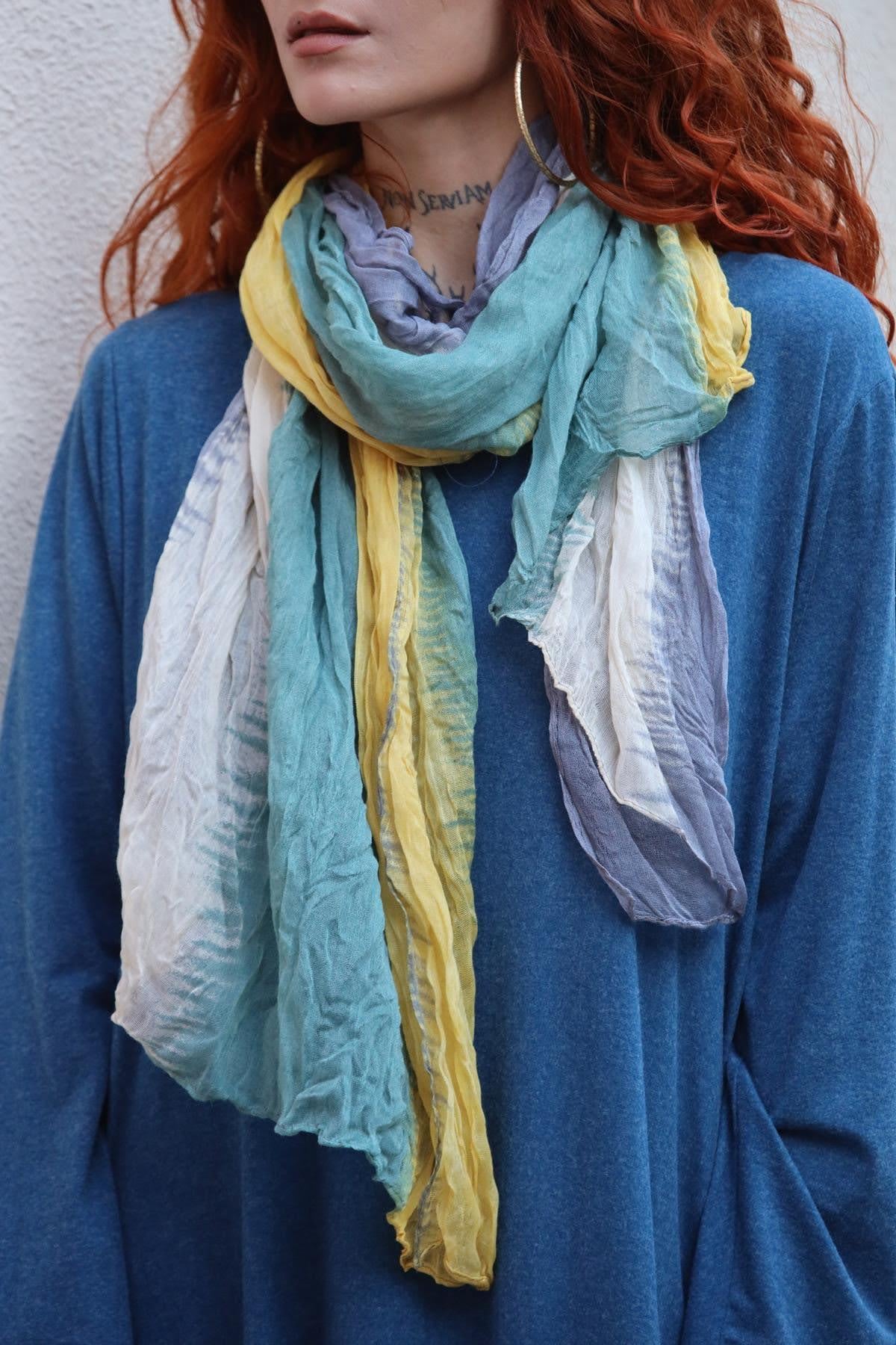 Dört Renkli Pamuk Şal