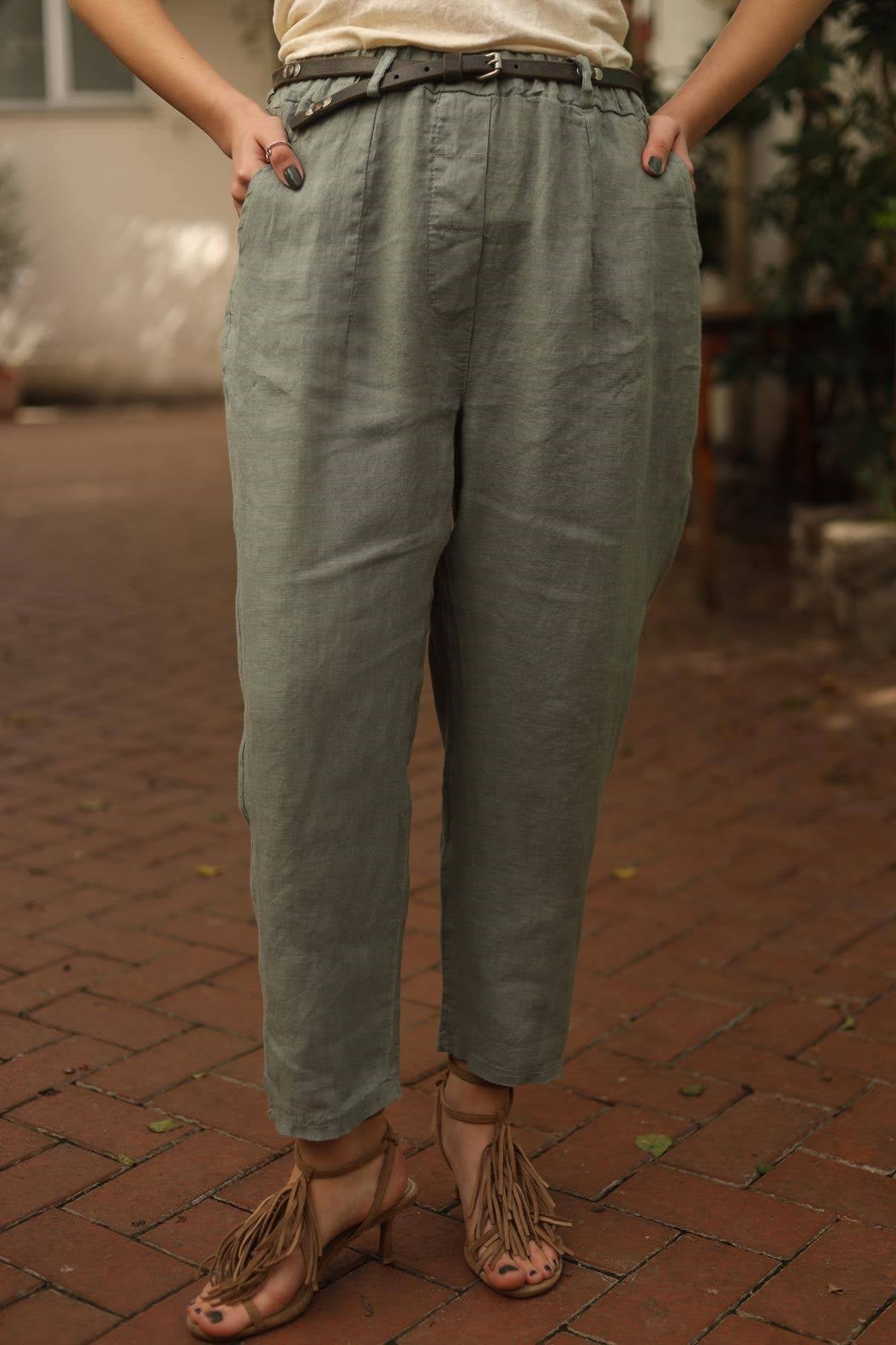 Haki Keten Judith Pantolon