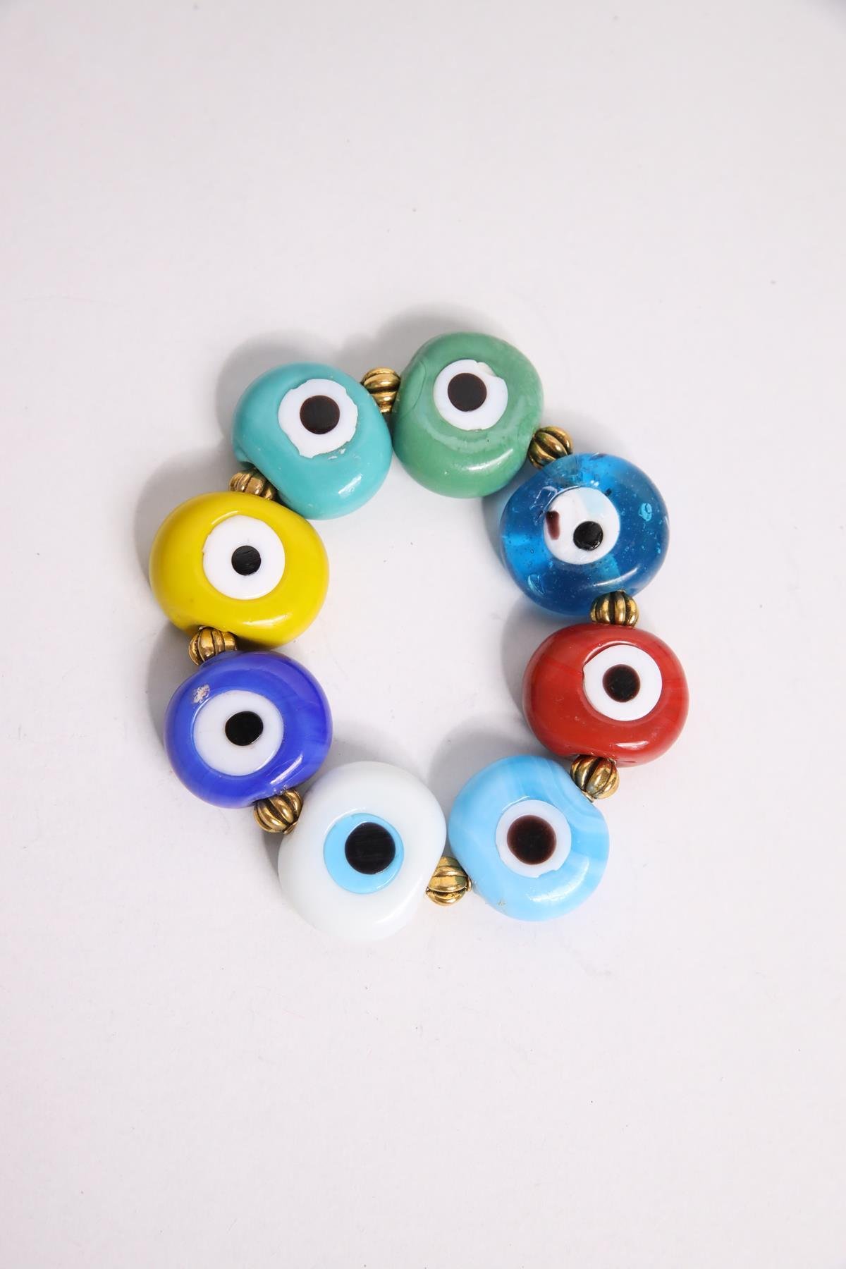 Renkli Nazar Boncuğu Tasarım Bileklik