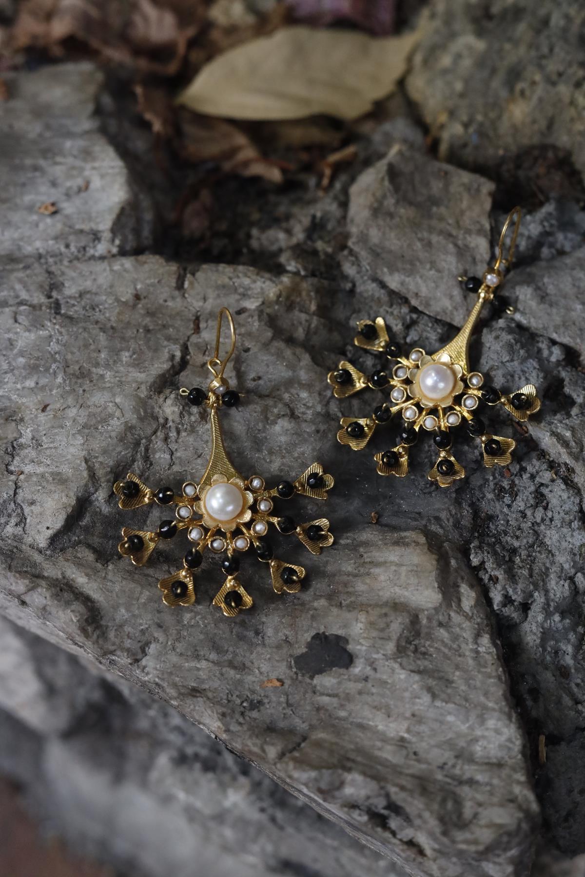 Bronze Pearl Detail Earrings