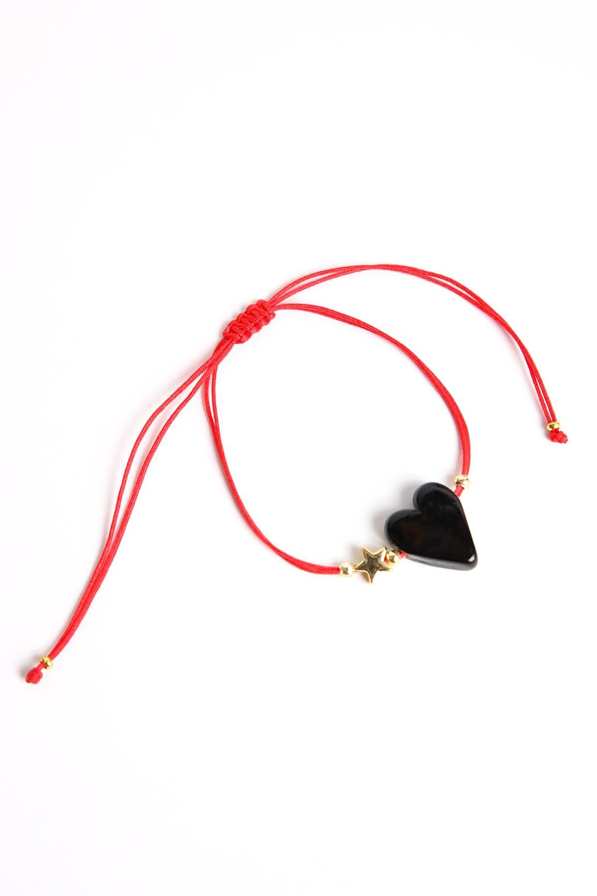 Kalp ve Yıldız Detaylı Ayarlanabilir Tasarım Bileklik - Şaman Butik Kalp ve Yıldız Detaylı Ayarlanabilir Tasarım Bileklik