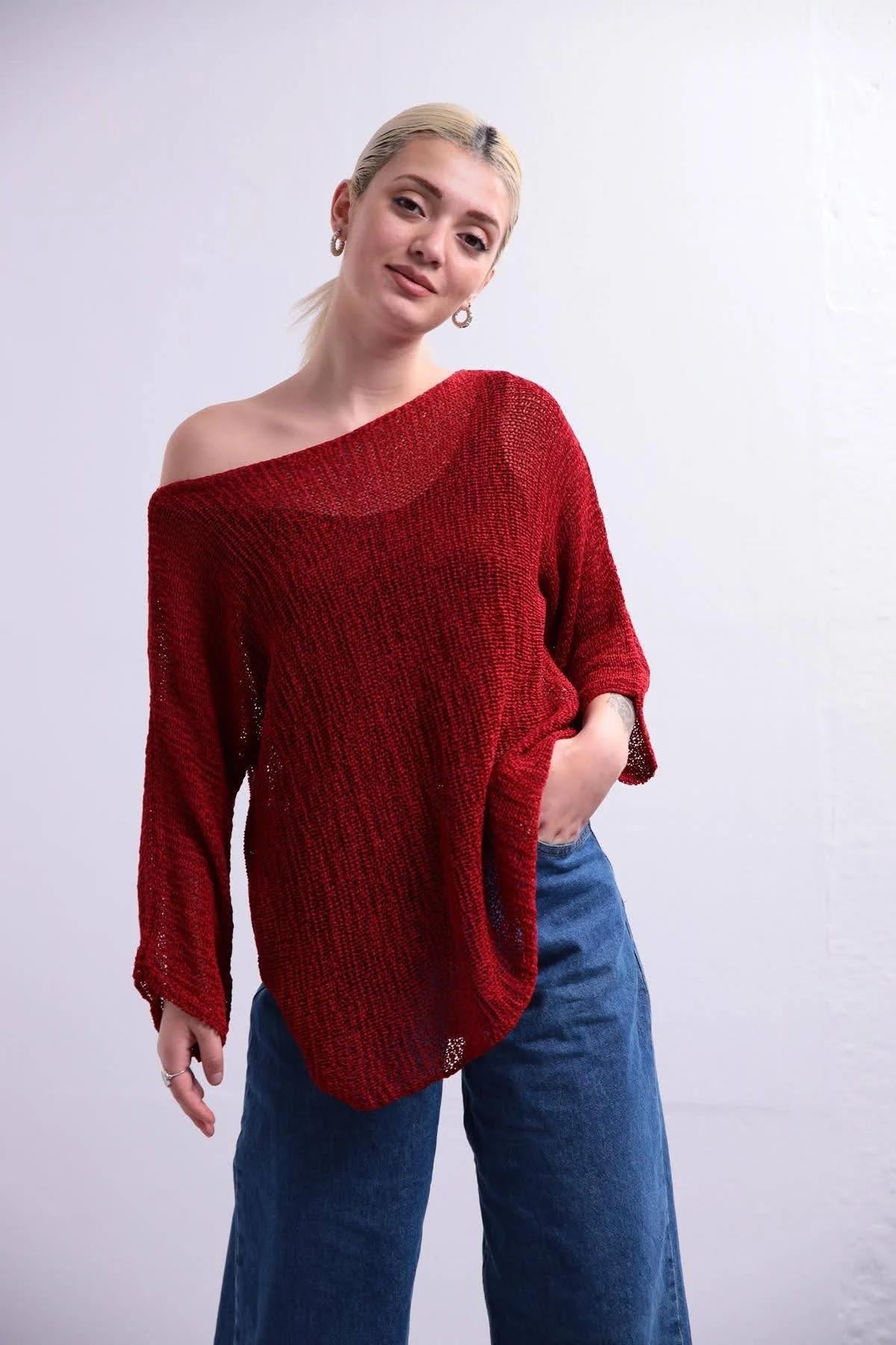 Kırmızı Merserize Bluz - Şaman Butik - Bohem Giyim ve Aksesuar | Kadın & Erkek Kırmızı Merserize Bluz