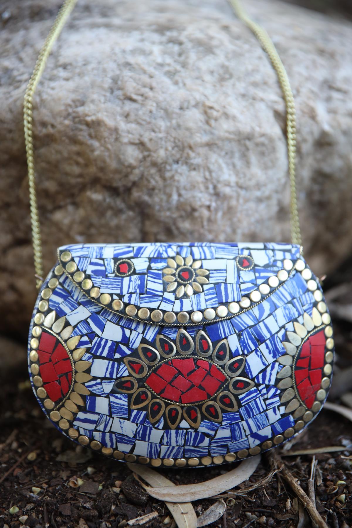 White Stoned Design Bag