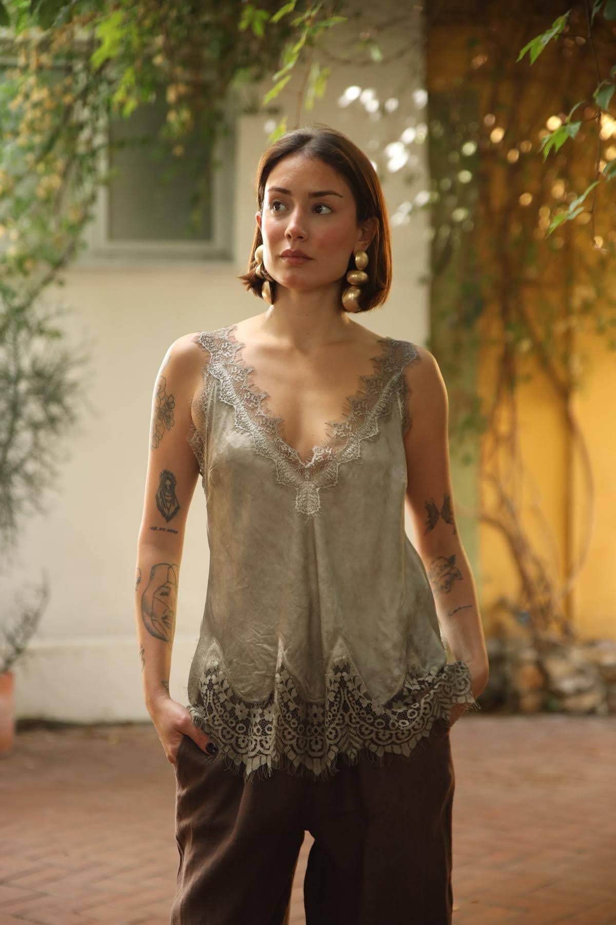Vizon Rengi Dantel Detaylı Atlet