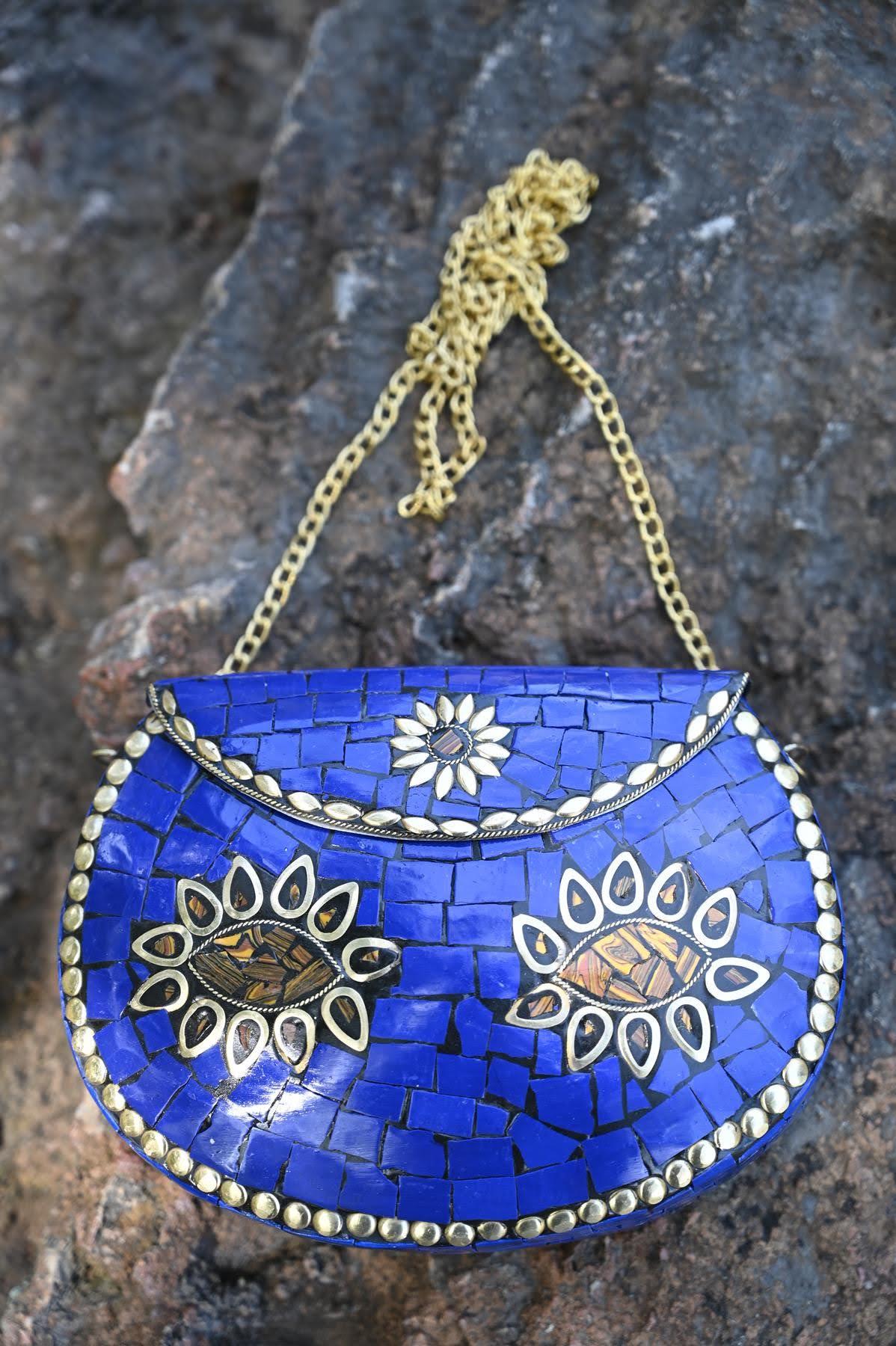 Saxe Blue Stone Special Design Bag