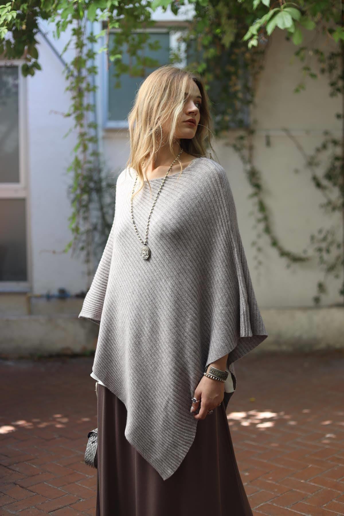 Gri Fitilli Triko Panço