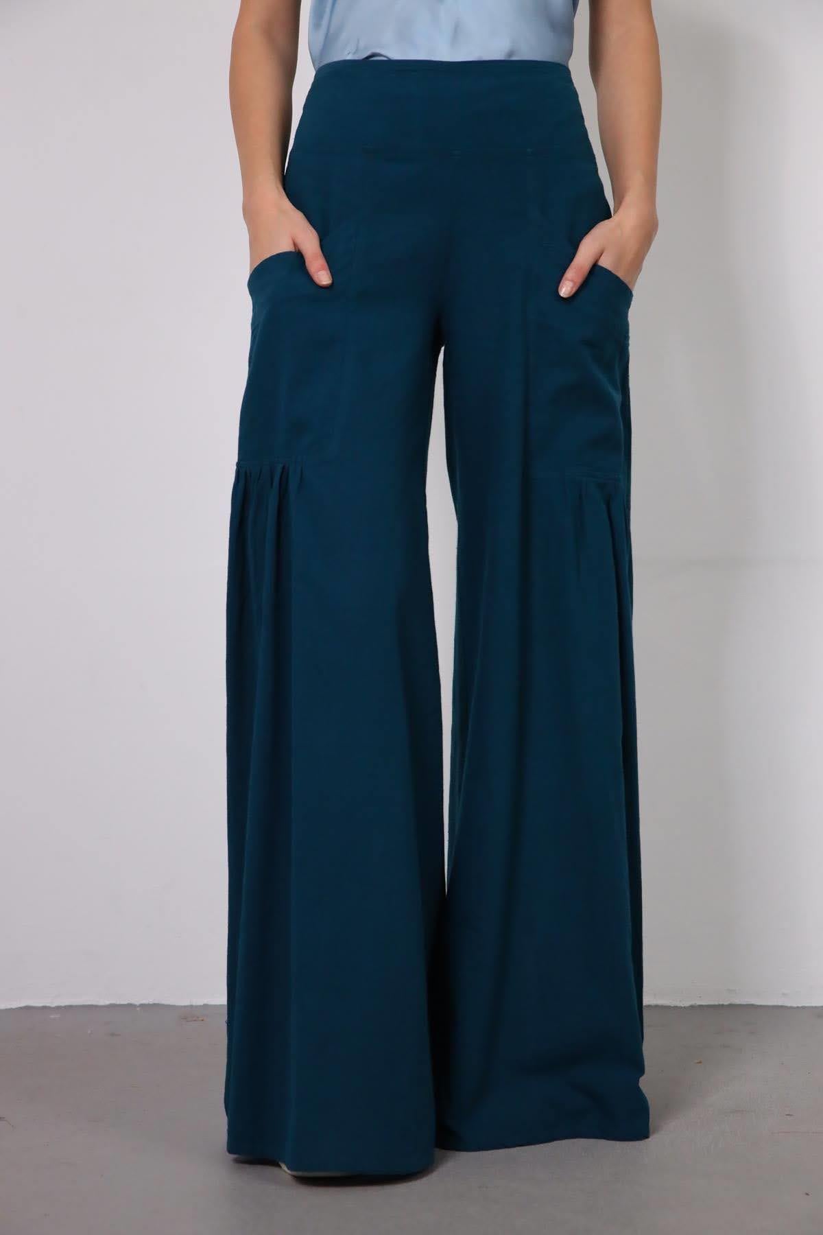  Blue Nora Pants - Şaman Butik | Boho Fashion  Blue Nora Pants