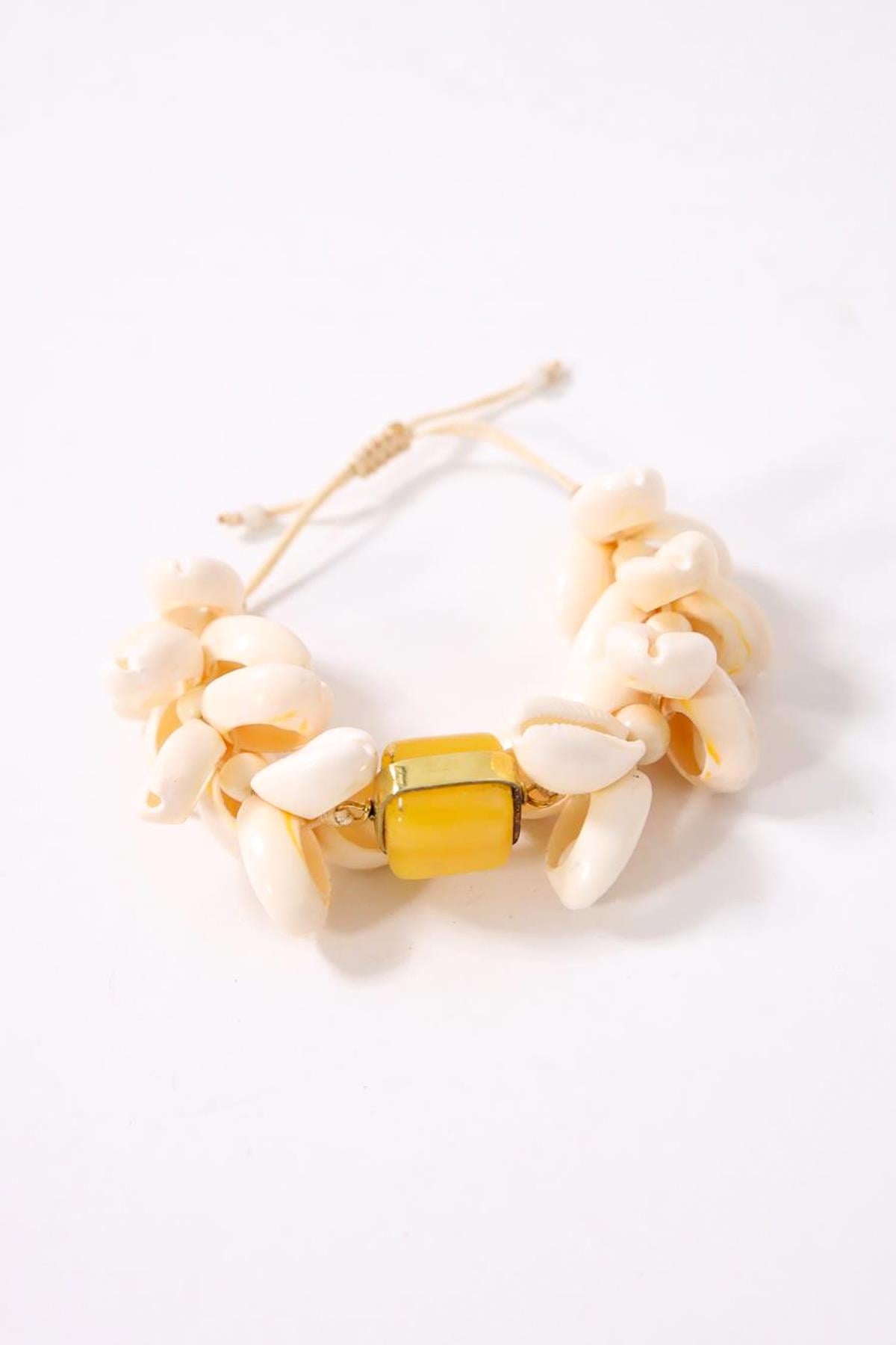 Reçine Ve Gold Detaylı Deniz Kabuğu Bileklik - Şaman Butik Reçine Ve Gold Detaylı Deniz Kabuğu Bileklik