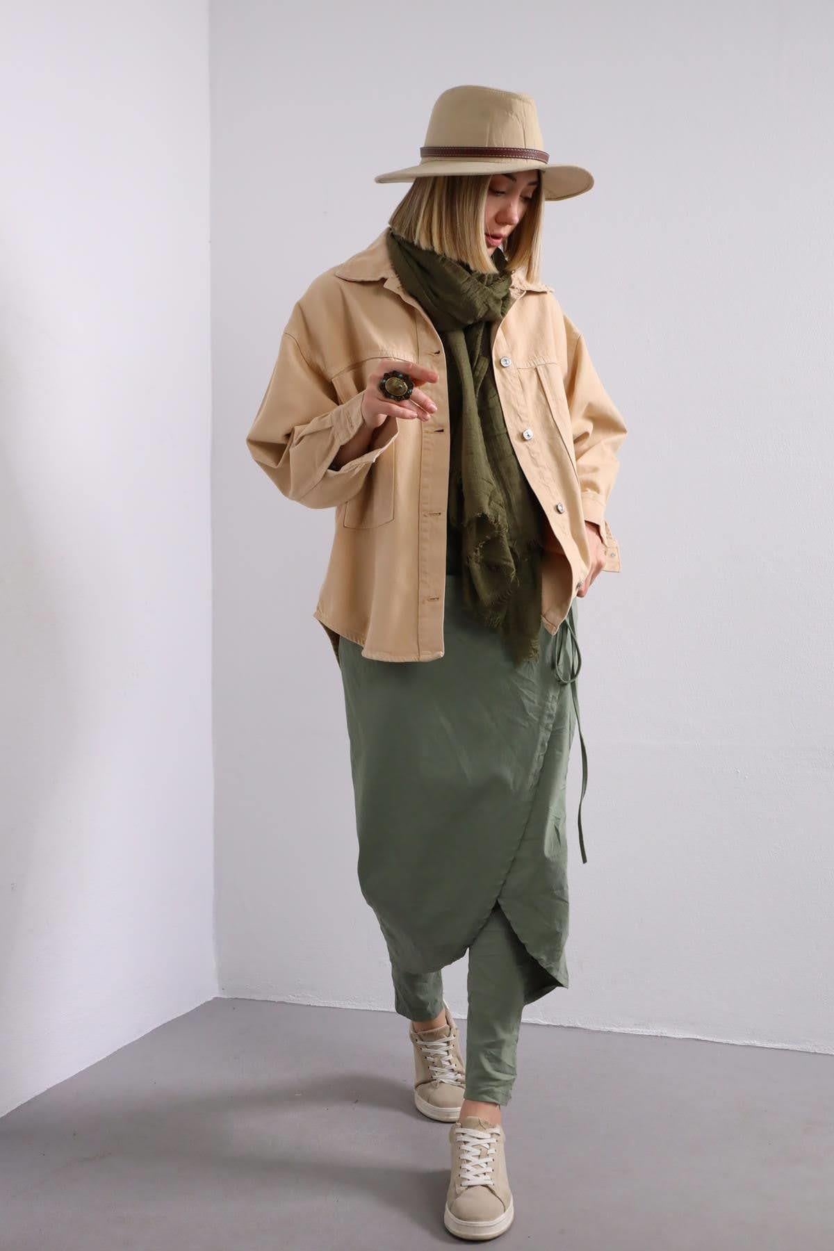 Beige Oversize Jeans Jacket Beige Oversize Jeans Jacket
