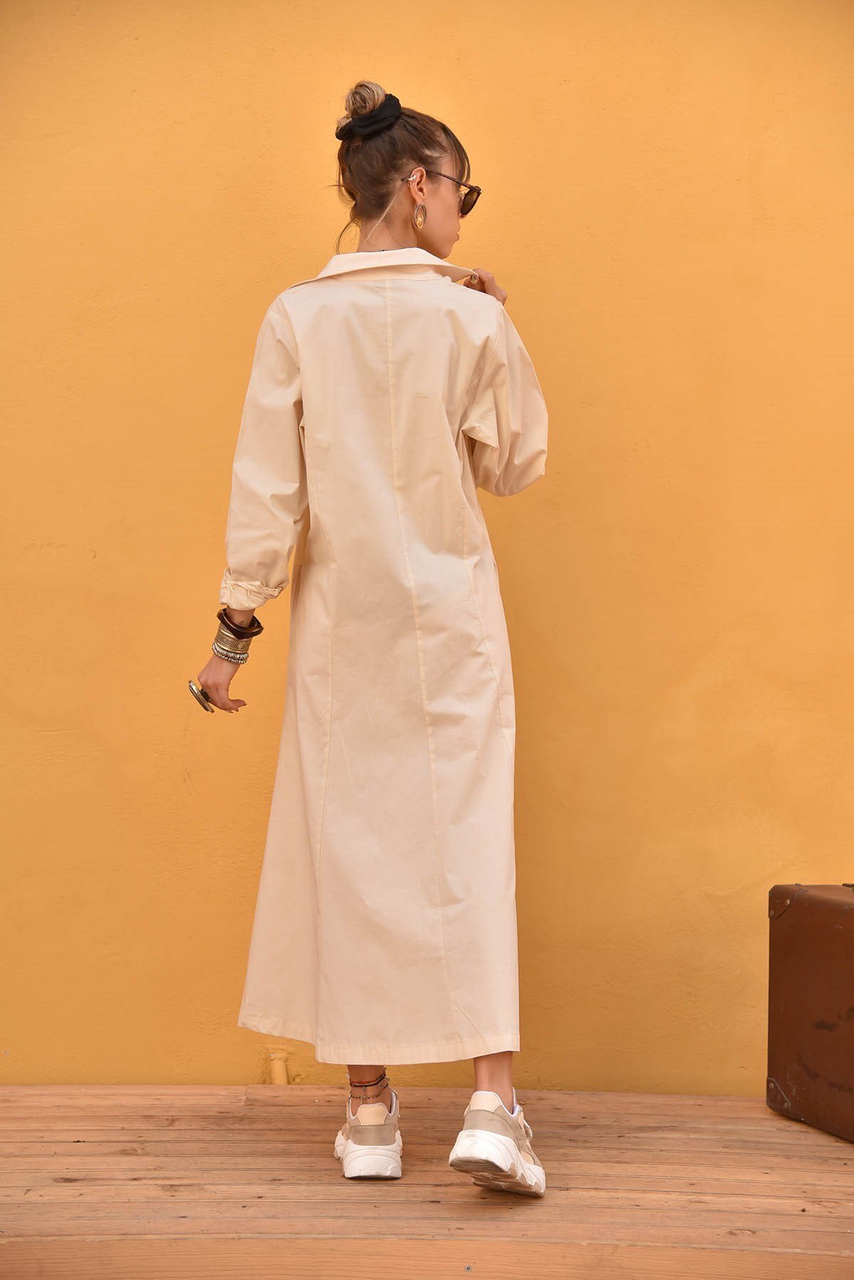 Krem Gömlek Elbise - Şaman Butik - Bohem Giyim ve Aksesuar | Kadın & Erkek