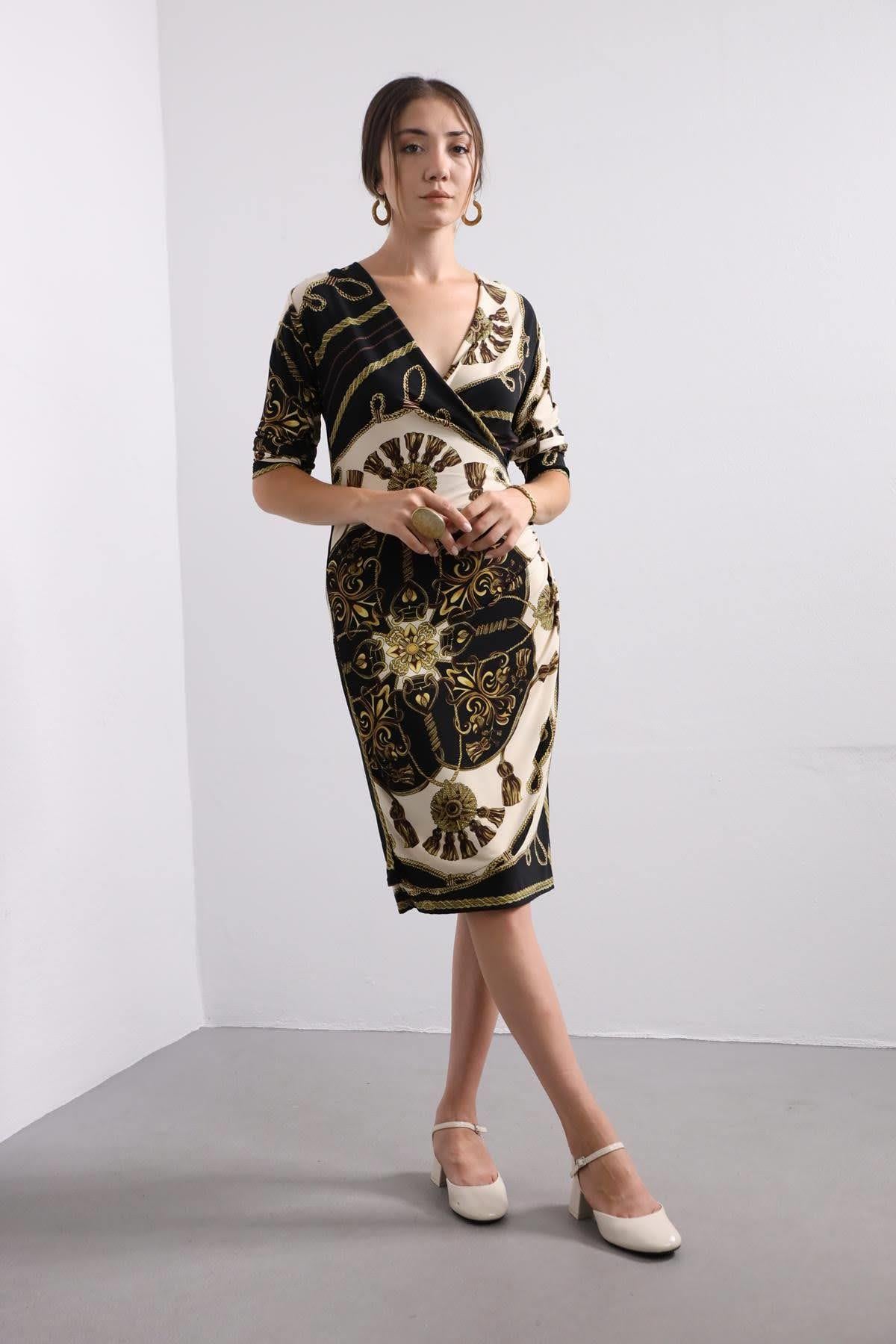  Double Breasted Jersey Dress - Şaman Butik | Boho Fashion  Double Breasted Jersey Dress