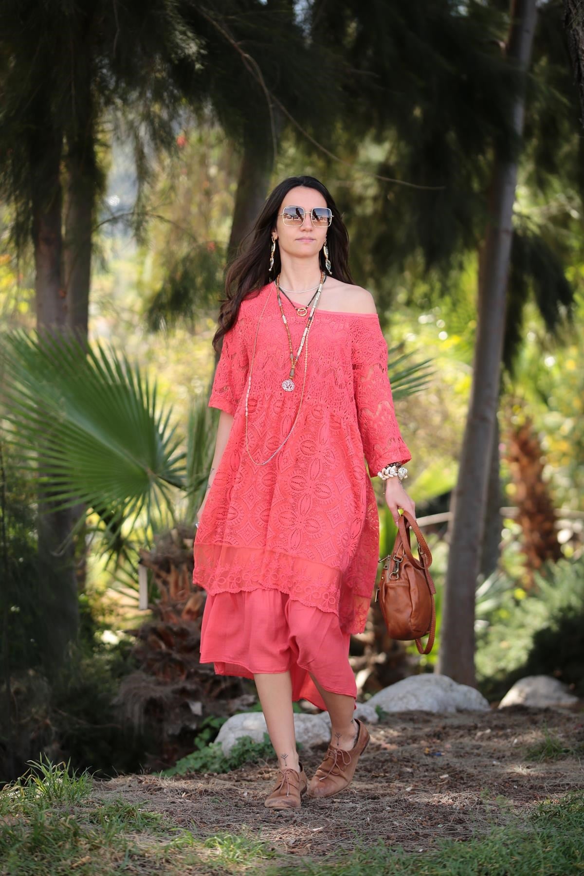 Nar Çiçeği Dantel Elbise - Şaman Butik Nar Çiçeği Dantel Elbise