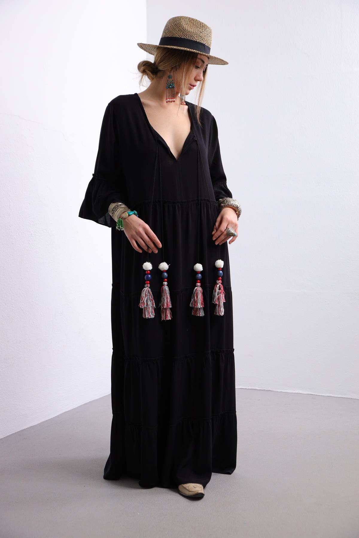 Black Boho Maxi Dress