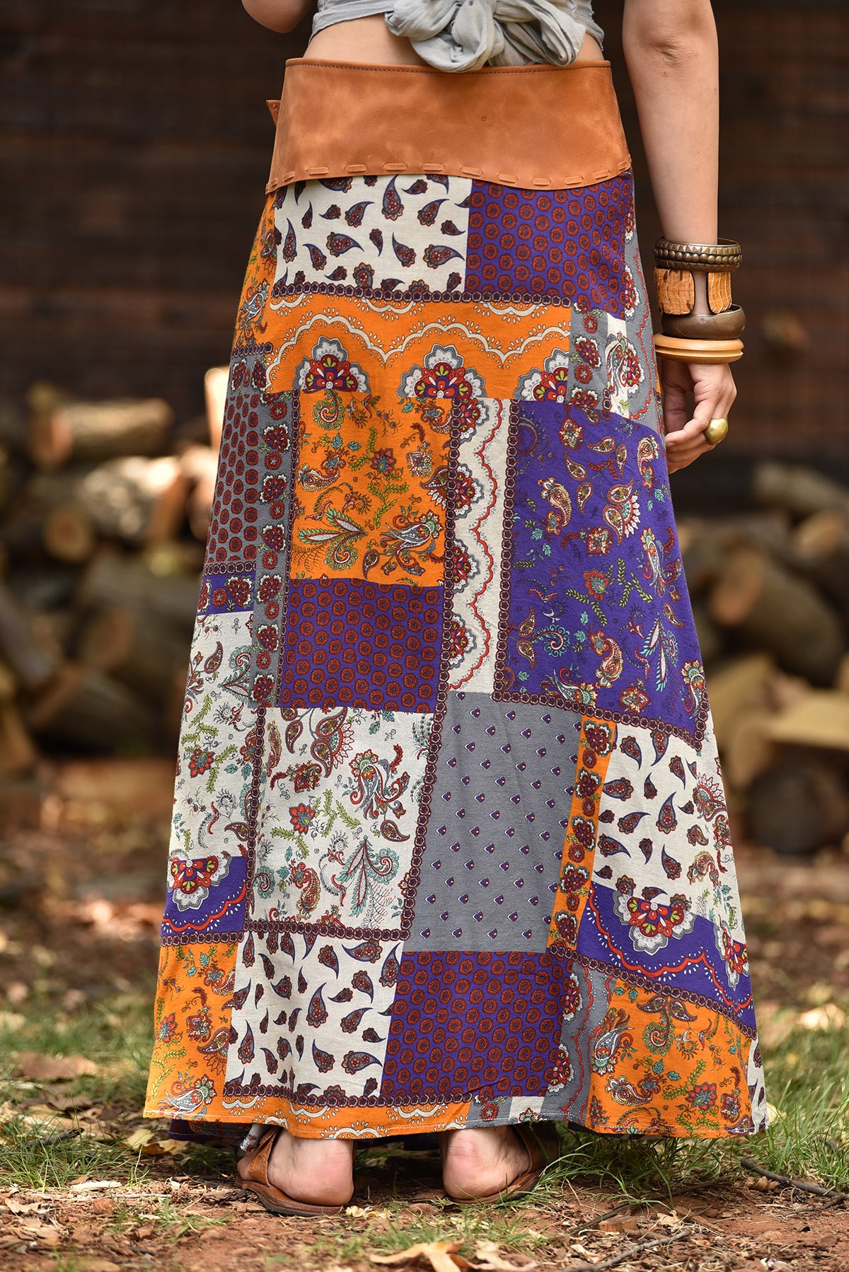 Gri Desenli Anvelop Uzun Etek - Şaman Butik - Bohem Giyim ve Aksesuar |  Kadın & Erkek