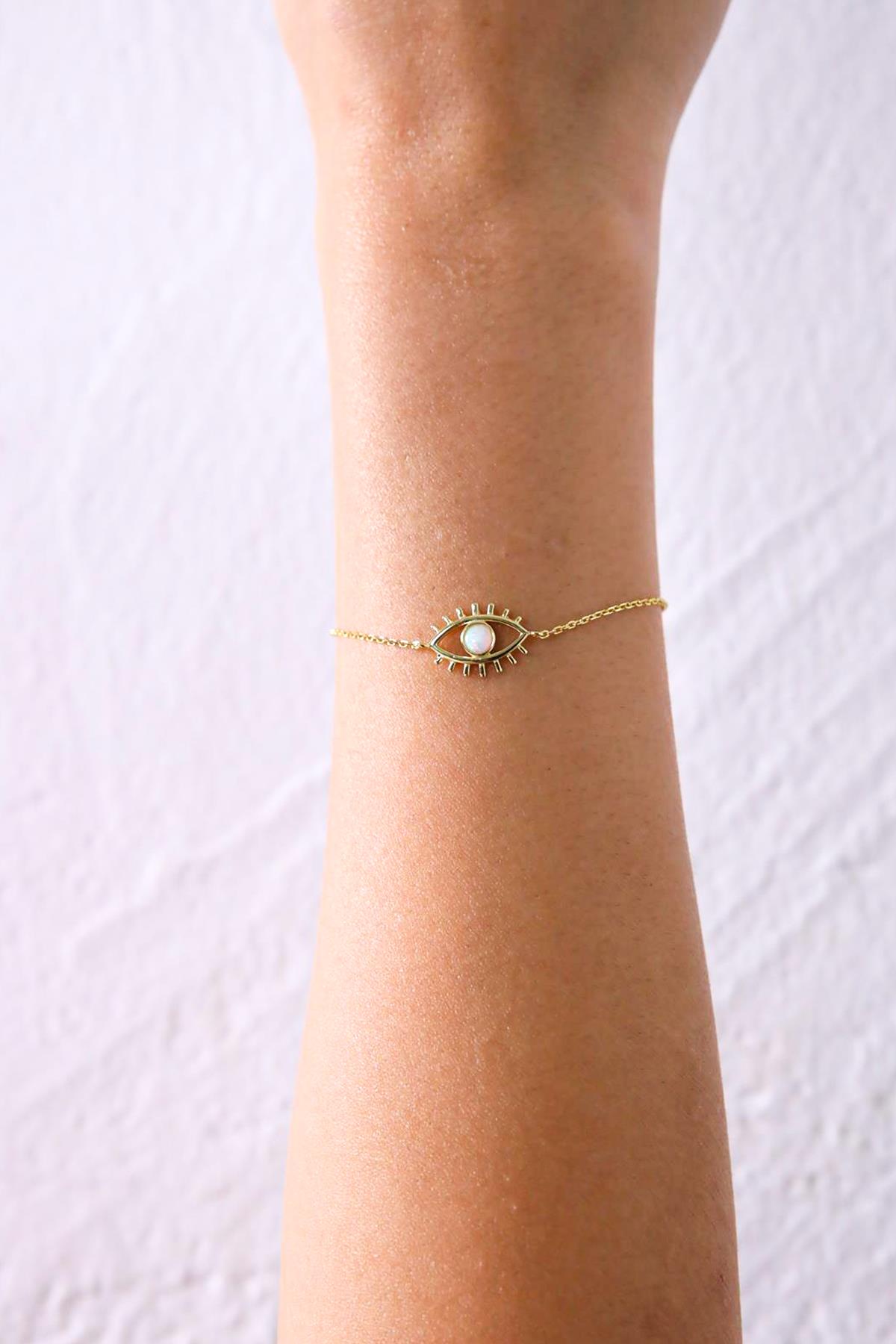 Beyaz Opal Taşlı Bileklik - Şaman Butik Beyaz Opal Taşlı Bileklik