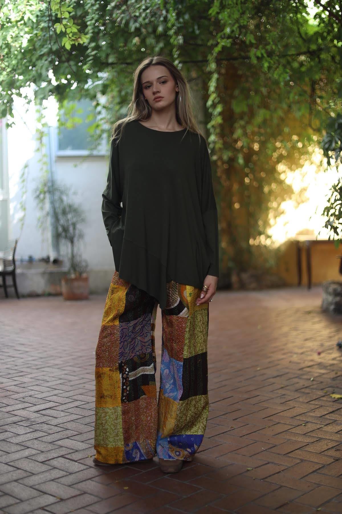 Haki Altı Parçalı Bluz