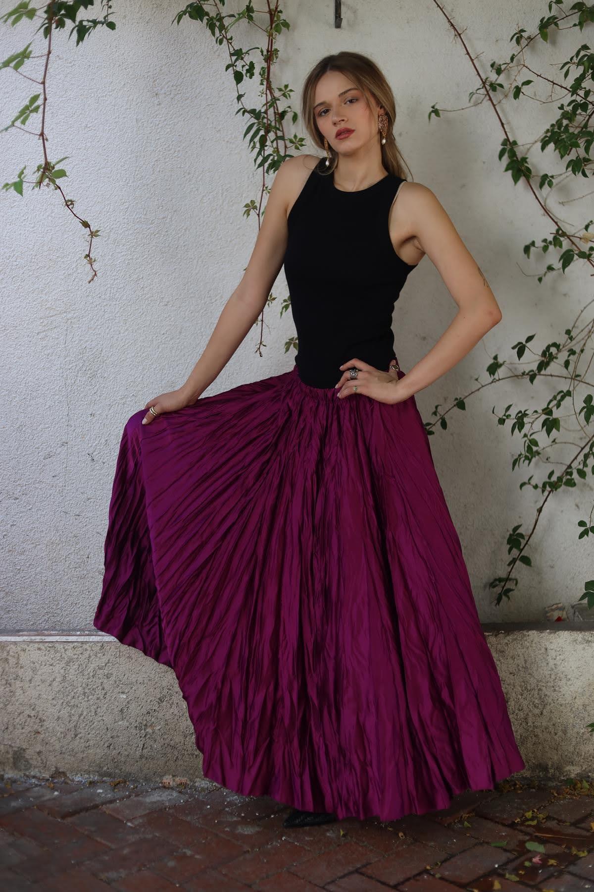 Purple Long Crash Skirt