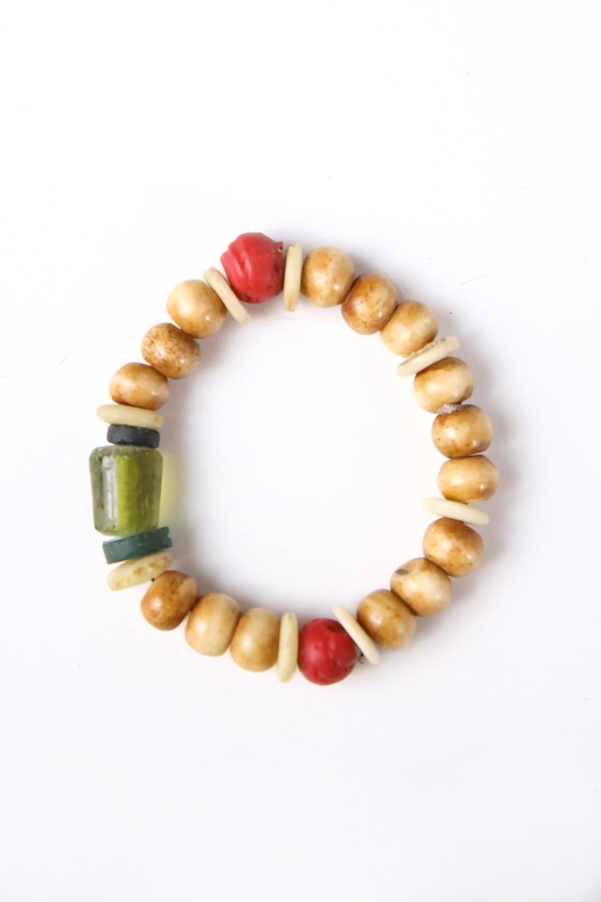  Cam ve Ahşap Detaylı Bileklik